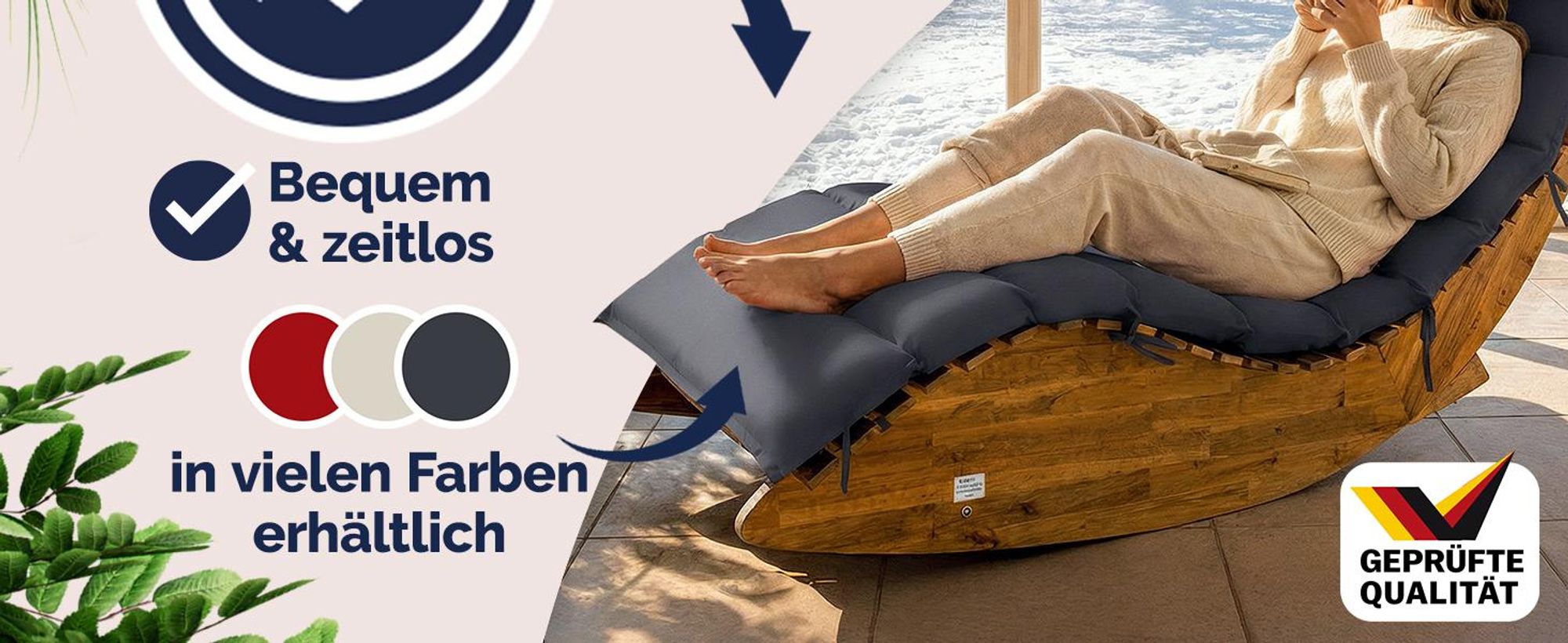 DETEX® Auflagenpolster passend für Schaukelliege, inkl. Kopfkissen