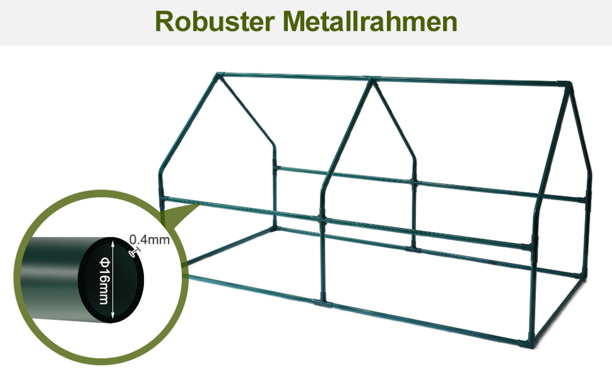 Yorbay Foliengewächshaus 120 x 60 x 60cm Frühbeet Gewächshaus für Tomaten Gemüse Pflanzen Grün