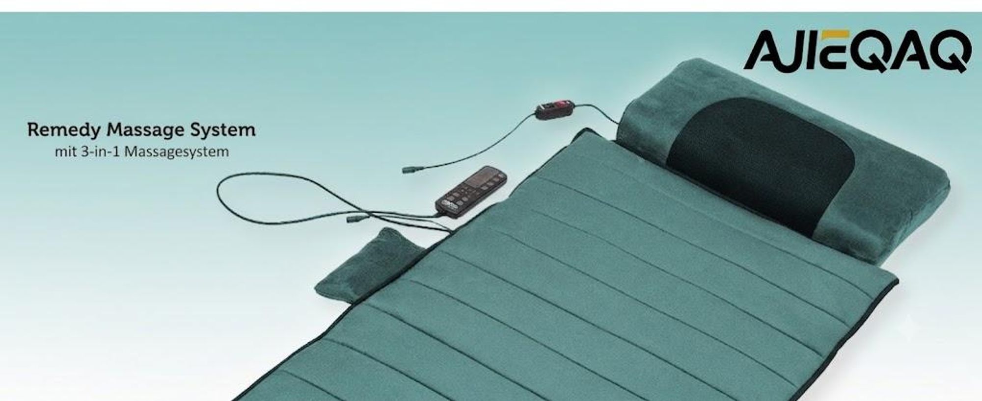 AJIEQAQ Premium Ganzkörper Massagematte mit Wärmefunktion, 10 Vibrationsmotoren & Shiatsu Nackenmassage, Elektrische Massageauflage, 190x65 cm