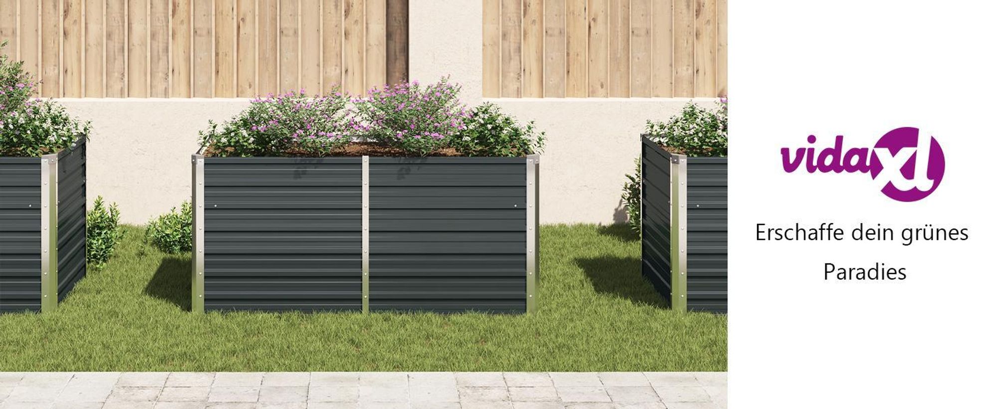 vidaXL Hochbeet Anthrazit 160 x 80 x 77 cm Verzinkter Stahl