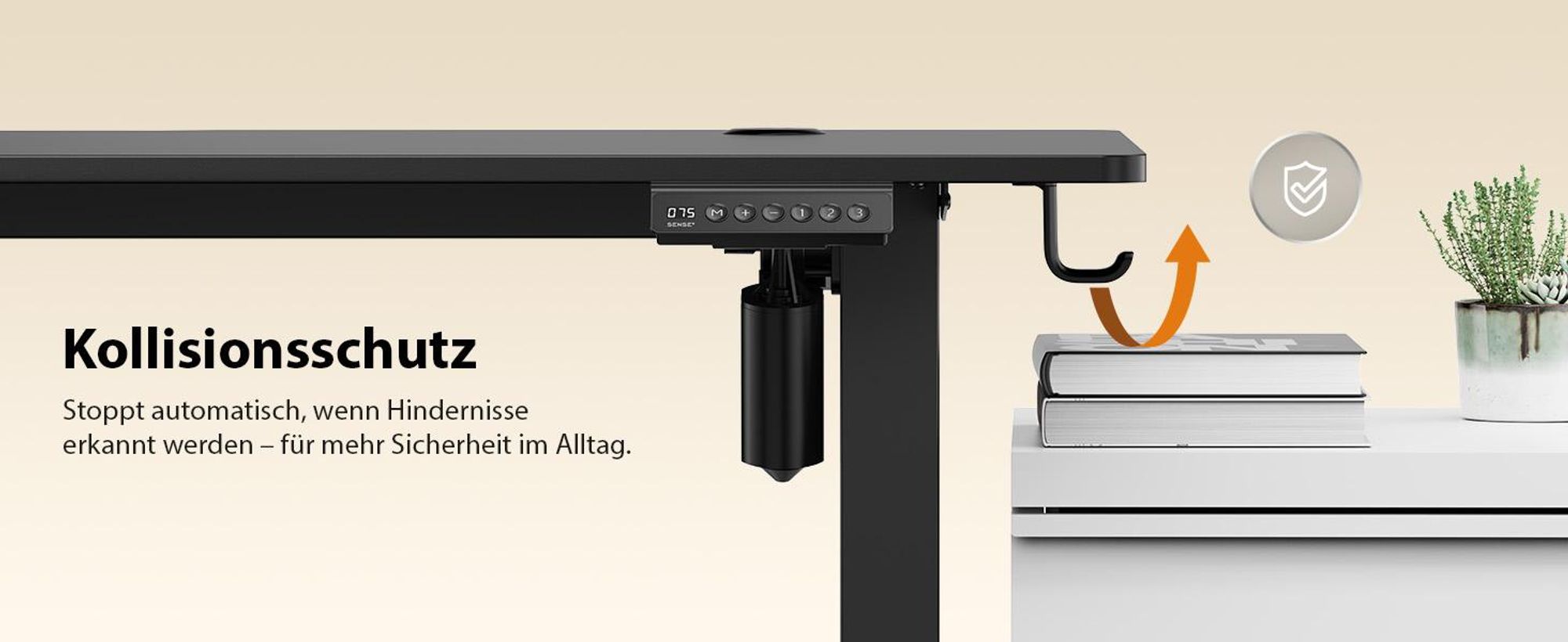 SENSE7 NOJO Light Corner Eckschreibtisch Elektrisch Höhenverstellbar 160x140 L-Form Stehschreibtisch Doppelmotor Memory Tischgestell Schwarz