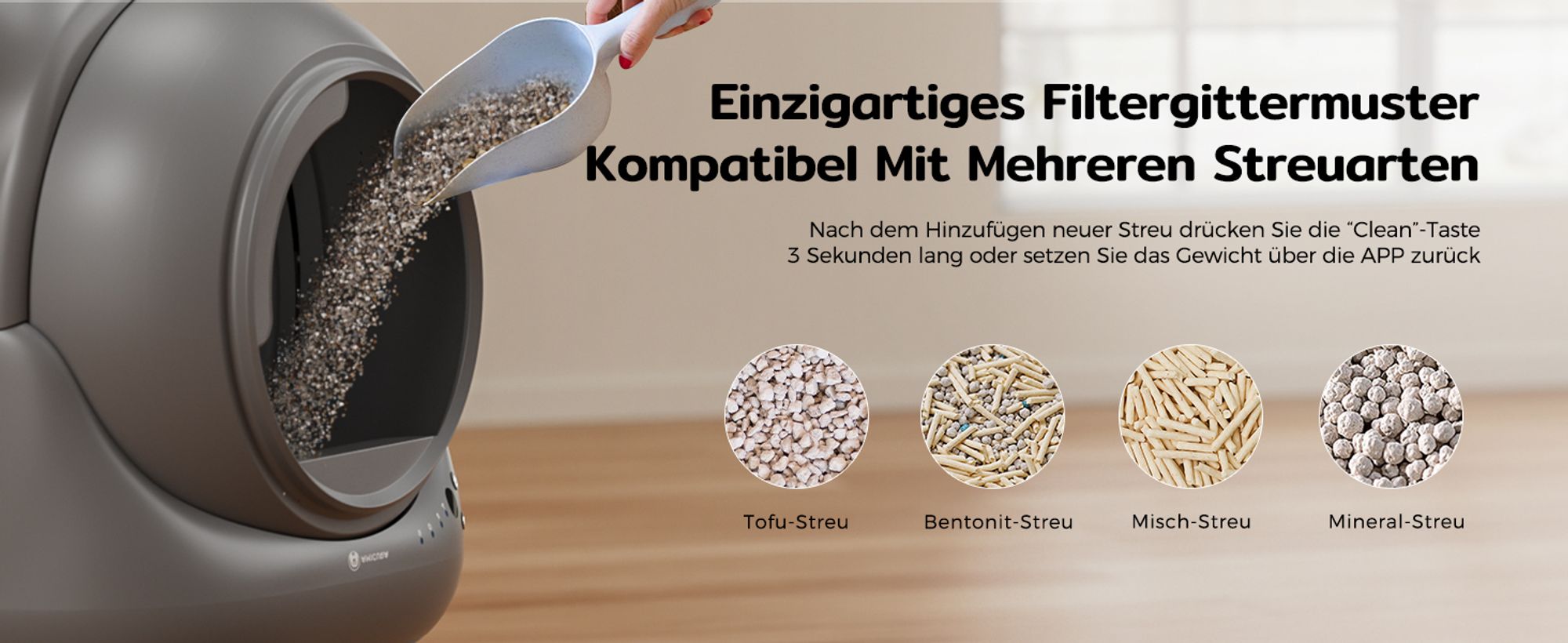 Amicura X1 Katzenklo Selbstreinigend mit App-Steuerung, Sicherheitssensor (Anti-Pinch) Elektronisches Katzenklo, XXL Geruchsdichter Abfallbehälter