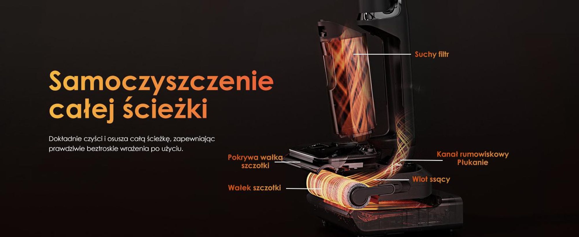 Tineco Floor ONE S7 Stretch Ultra odkurzacz bezprzewodowy 2w1 na mokro i sucho, FlashDry 85°C, 180° antysplątanie, 50 min pracy Flashdry 85℃