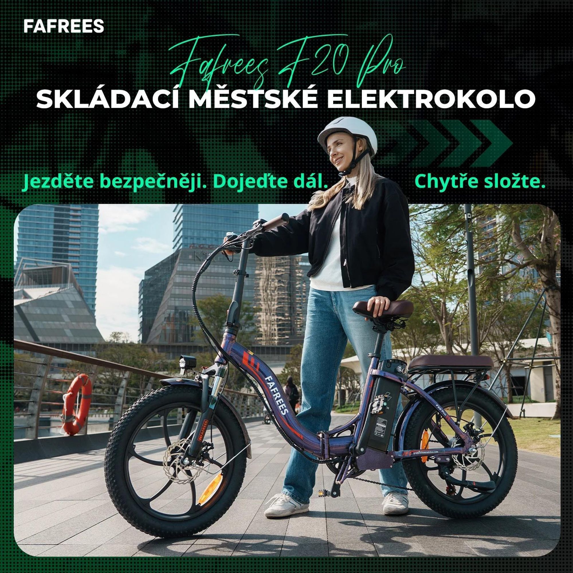 Elektrokolo FAFREES F20 Pro - Motor 250W Baterie 36V20Ah Pneumatiky 20" Mechanické Kotoučové Brzdy - Modrá Aurora