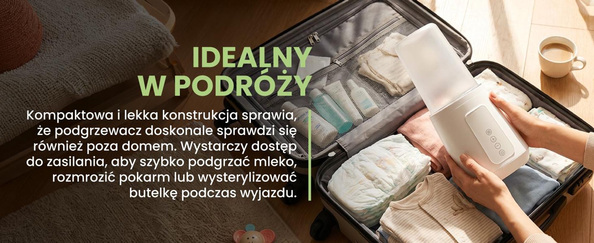 Podgrzewacz do butelek ze sterylizatorem i funkcją rozmrażania oraz przymywaniem temperatury