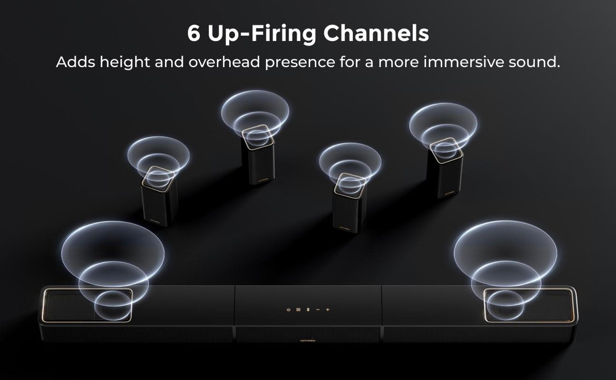 ULTIMEA Skywave X100 Dual 9.2.6, soundbar s technológiami Dolby Atmos & DTS:X, optimalizovaná spoločnosťou THX, s 2 subwoofermi o veľkosti 10 palcov, výkonom 2000 W, podporou 8K a bezdrôtovým pripojením