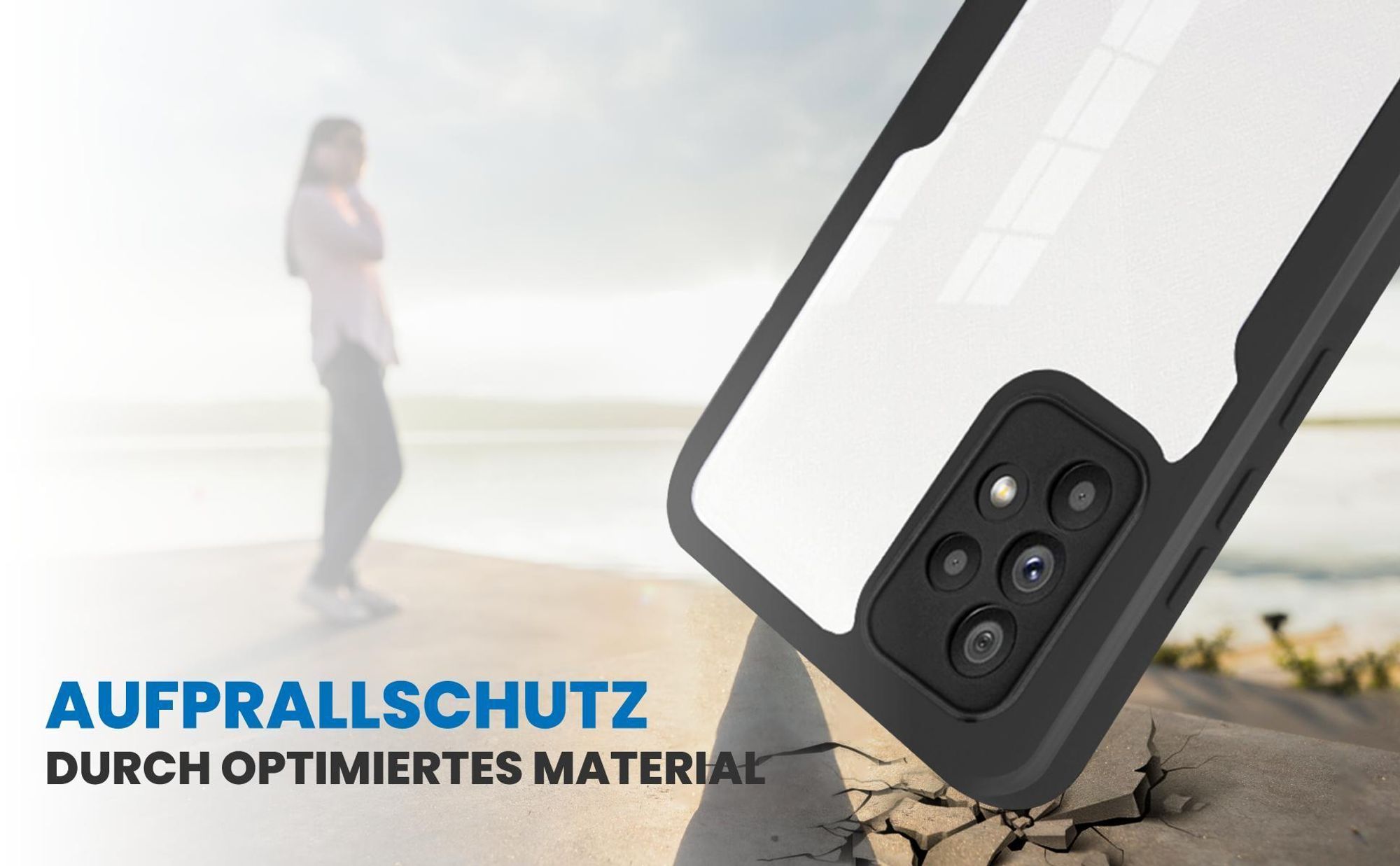 Schwarzes Front Back Cover für Samsung Galaxy A53 5G mit Aufprallschutz
