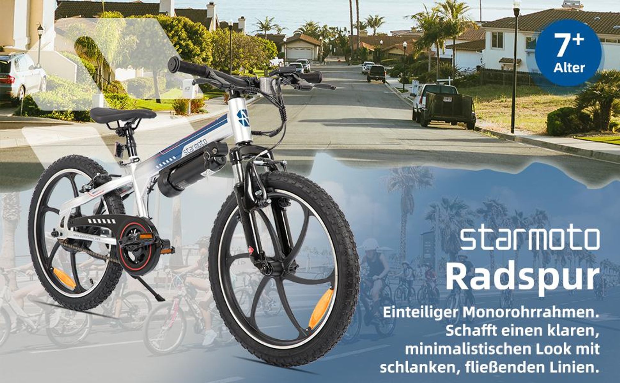 Elektrofahrrad Kinder 20 Zoll, Kinder E-Bike 250W bürstenloser Motor, Elektro Fahrrad Junge Mädchen neutral, E-Fahrrad mit herausnehmbarem