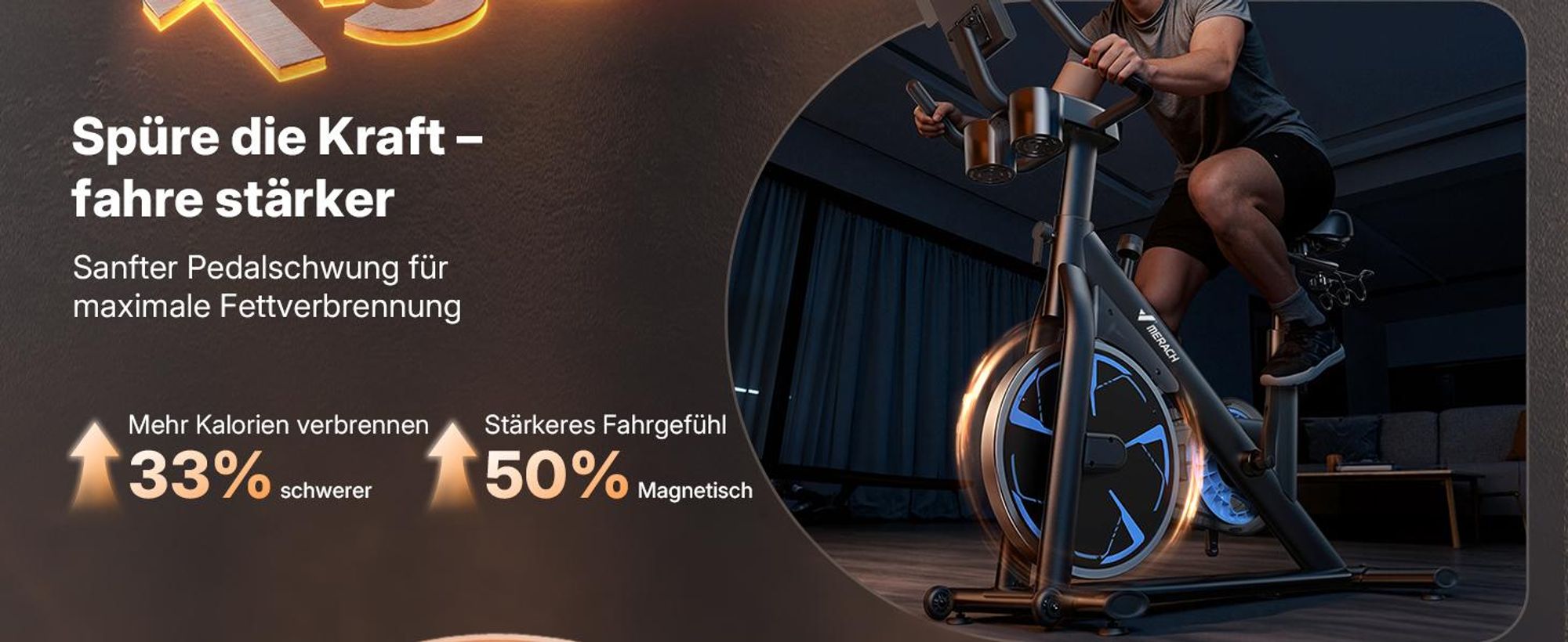 Heimtrainer Fahhrad für Zuhause, leises Fitnessbike mit LCD-Display, Magnetischer Widerstand, 8 Widerstandsstufen, bis 150 KG belastbar