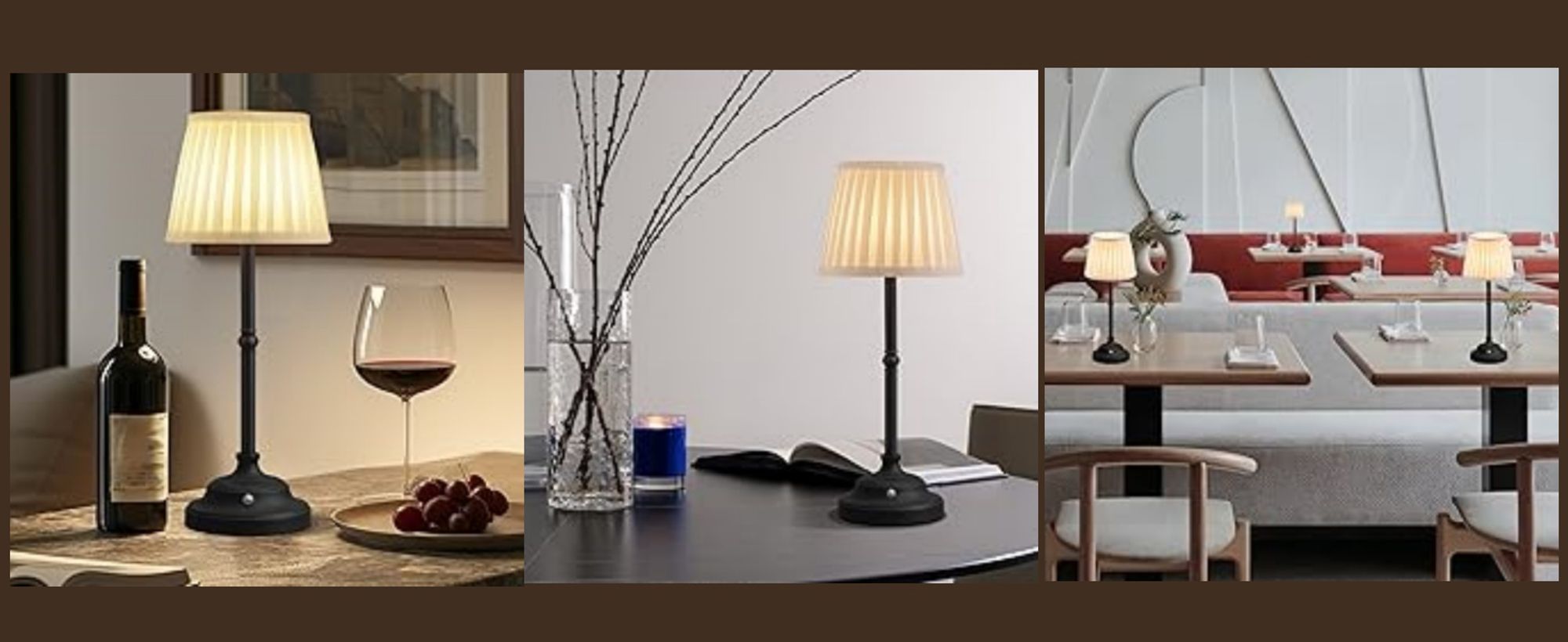 2erTragbare kabellose Schreibtischlampe, 5000 mAh, USB-Aufladung, stufenlose LED-Dimmung, Nachttischlampe, geeignet Schlafzimmer, Wohnzimmer，Esszimmer