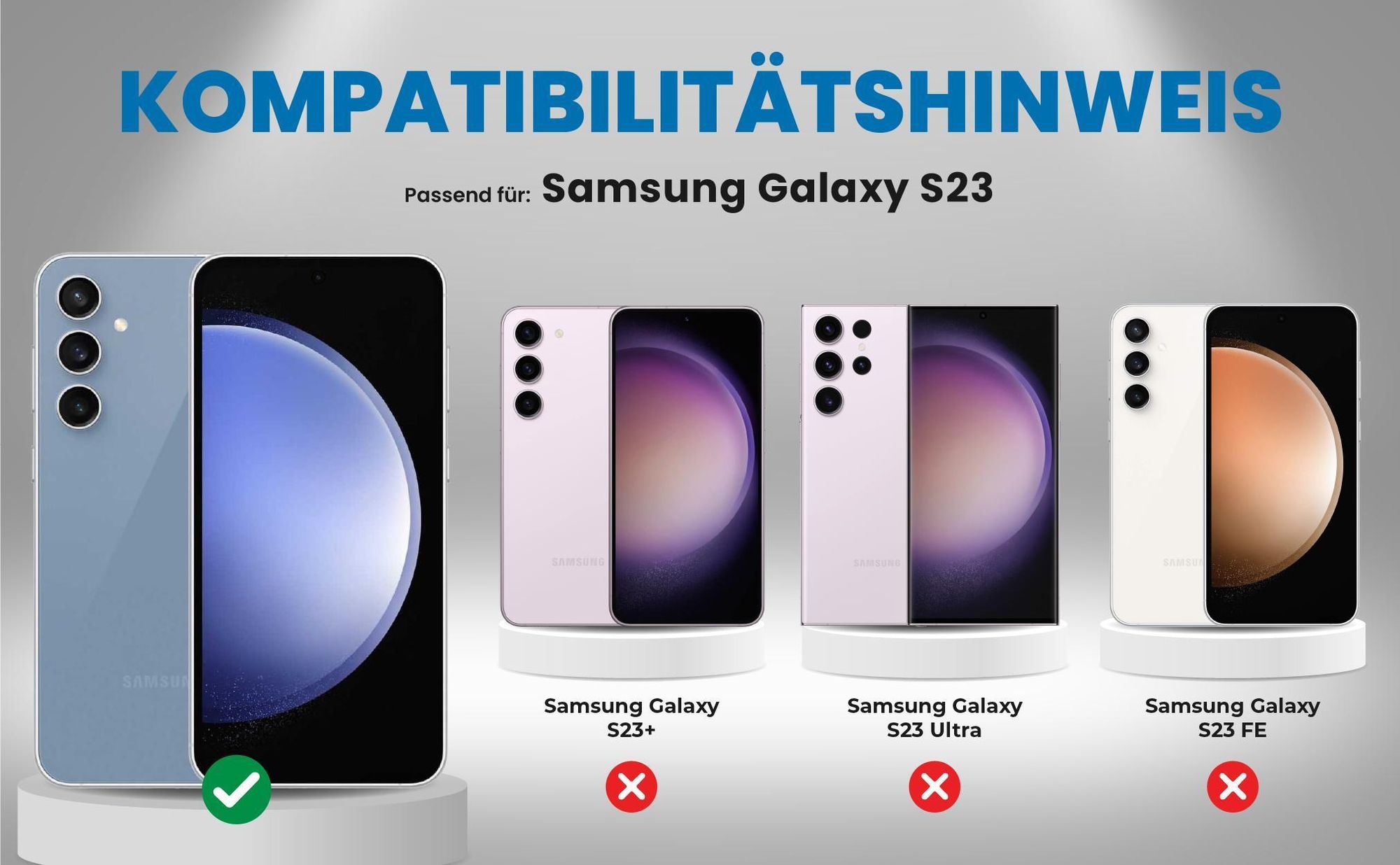 Kompatibilitätshinweise Hülle für Samsung Galaxy S23