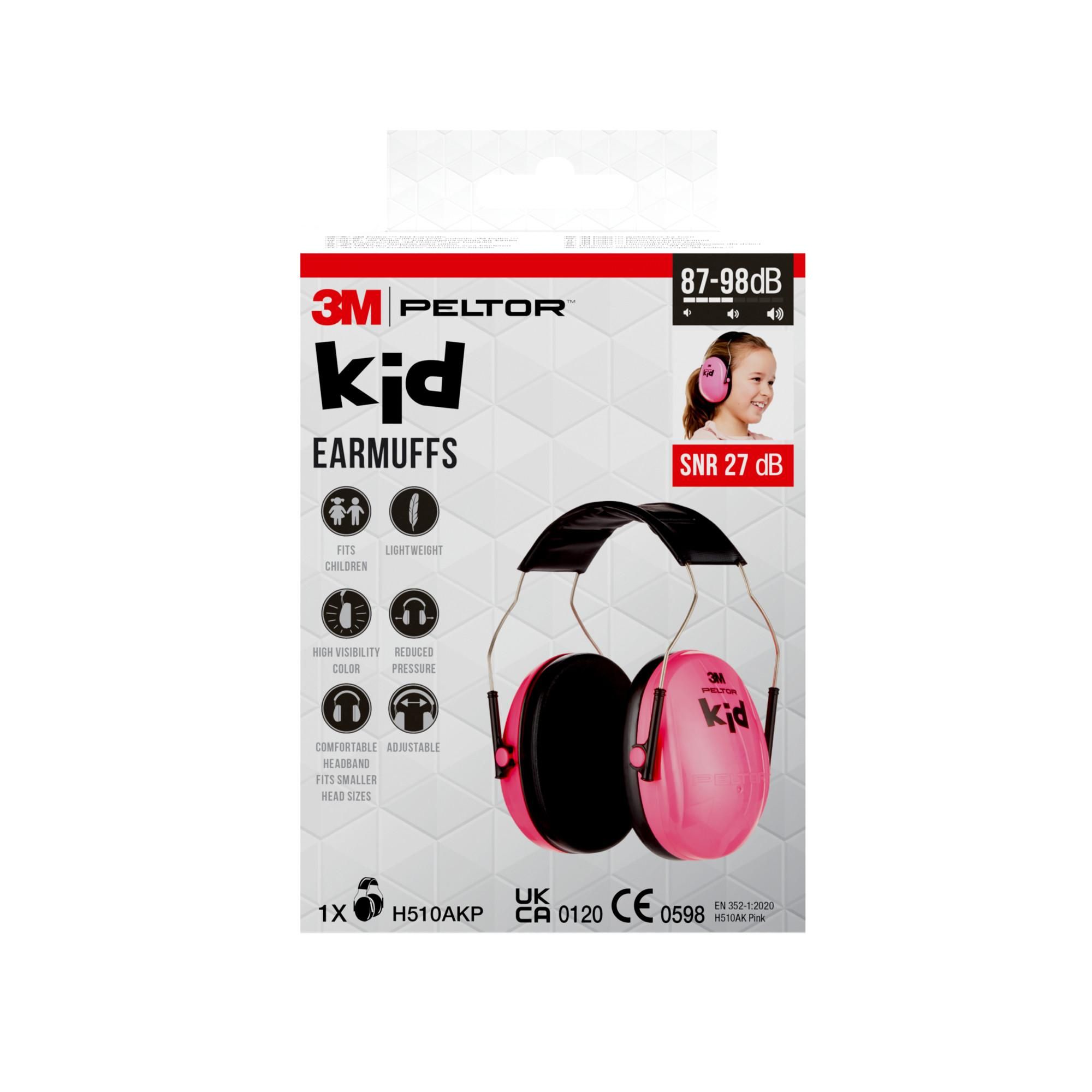 3M™ PELTOR™ Kapselgehörschutz für Kinder - SNR-Wert 27 dB - Anti-Lärm-Kopfhörer - Pink