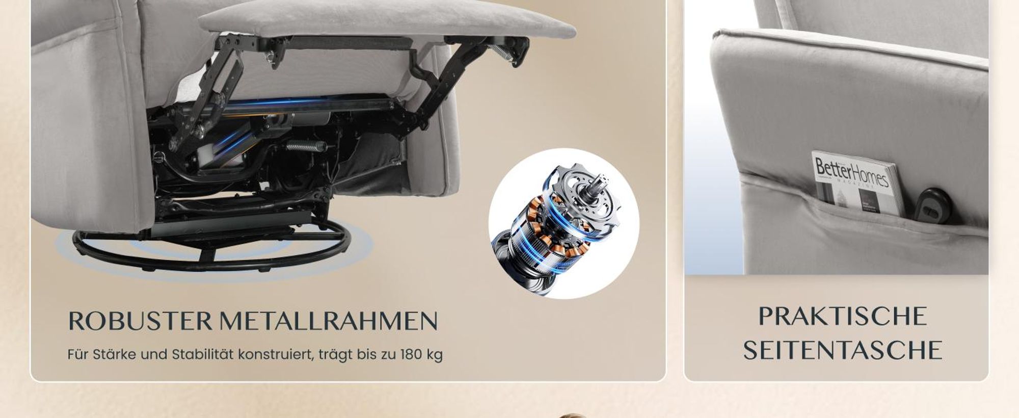 FLEXISPOT XR8 Cradle Elektrischer Relaxsessel mit Decke, Dreh- & Rockingfunktion, Fernsehsessel mit Liegefunktion, 3D-Kopfstütze, Grau