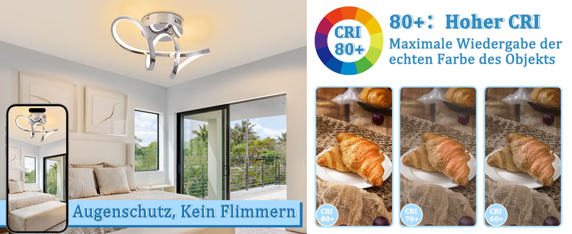 ZMH LED Deckenleuchte 12W Deckenlampe Wohnzimmer Modern Chrom Wohnzimmerlampe Innen Küchenlampe 3000K Warmweiß Deckenbeleuchtung für Schlafzimmer