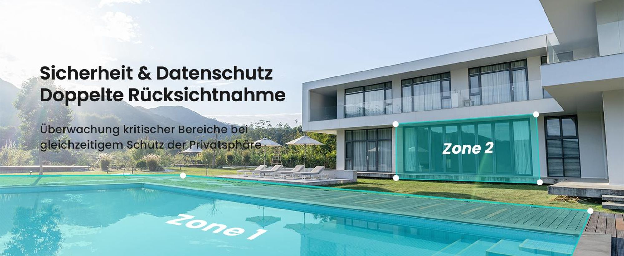 2K 3MP Überwachungskamera Aussen Solar 360° PTZ Kamera Aussen Akku 2.4GHz Kabellos Überwachungskamera mit PIR Bewegungsmelder Farb-Nachtsicht