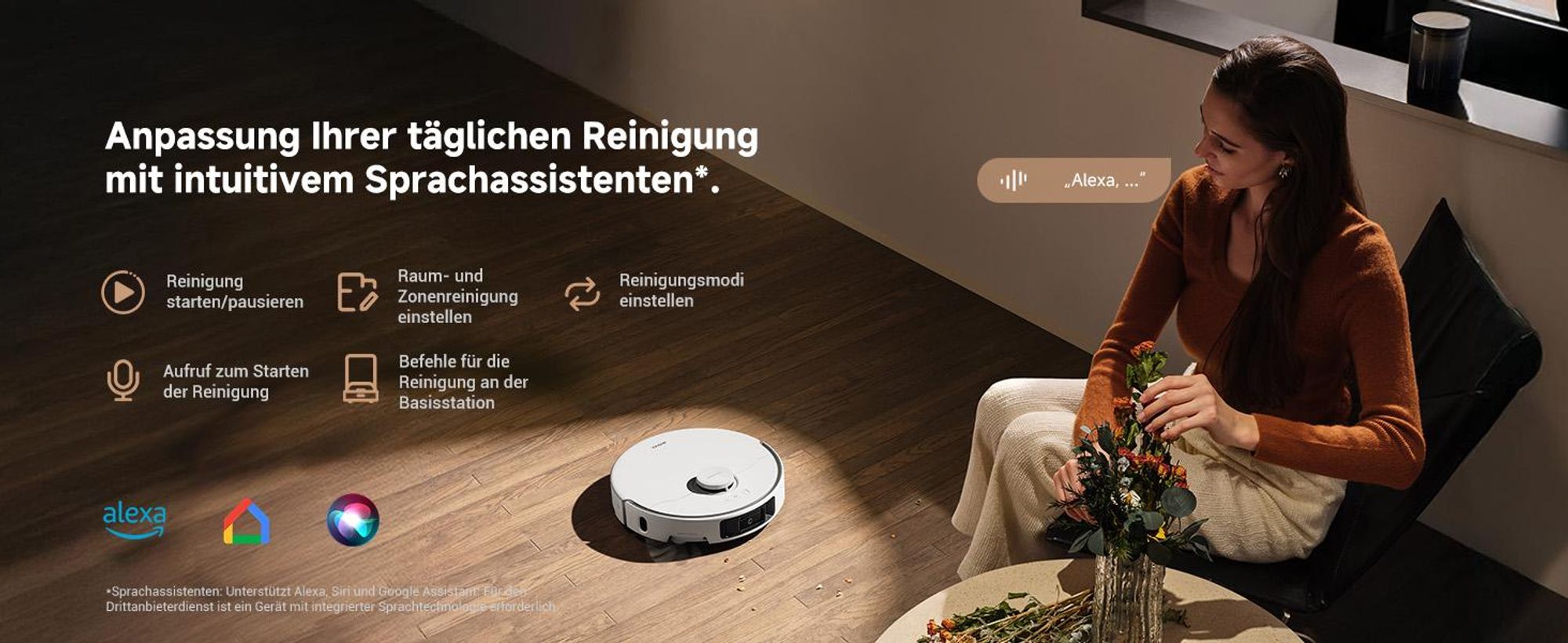 MOVA P50 Ultra Saugroboter 19.000 Pa, flexibler Wischmopp, automatische Reinigung 75 °C + Reinigungsflüssigkeit inklusive