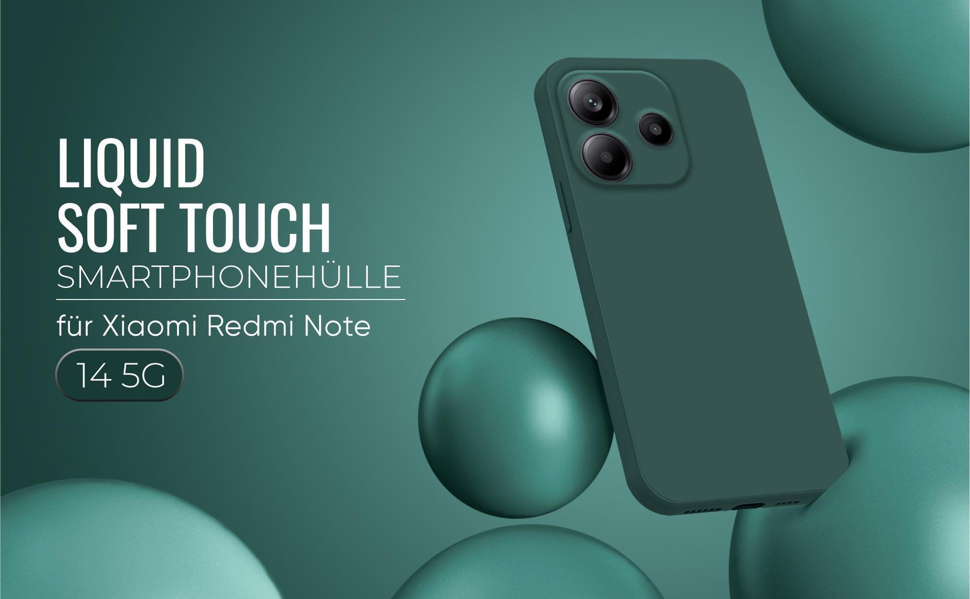 Liquid Soft Touch Smartphone Hülle in Grün für Xiaomi Redmi Note 14 5G