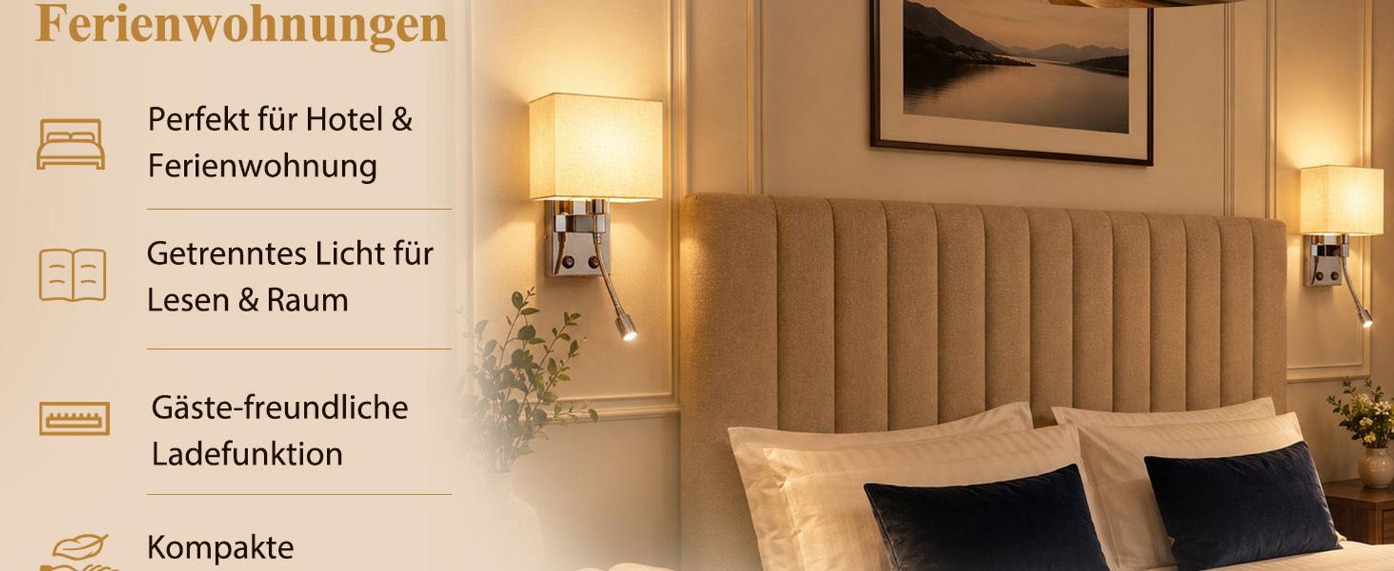 ZMH Lampada da parete a LED, con porta USB, 2W, lampada da lettura moderna, illuminazione da parete con paralume in tessuto, attacco E27, interruttore, lampada da comodino per camera da letto, hotel