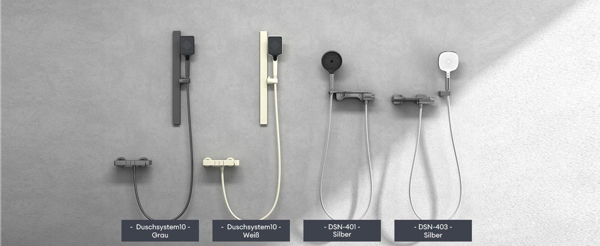 doporro Badewannenarmatur mit Handbrause, Wasserfall Wannenarmatur aus Vollmessing, Armatur Badewanne Wandarmatur, Wandmontage Silber DSN-403