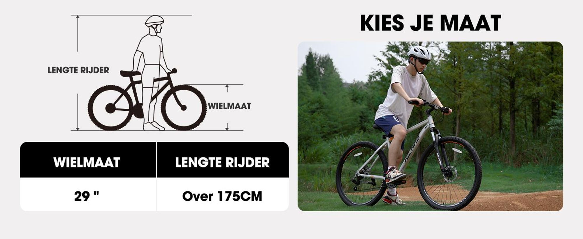 HILAND H200 Mountainbike 29 inch, Hardtail met aluminium frame, 21 versnellingen en schijfremmen, voor volwassenen