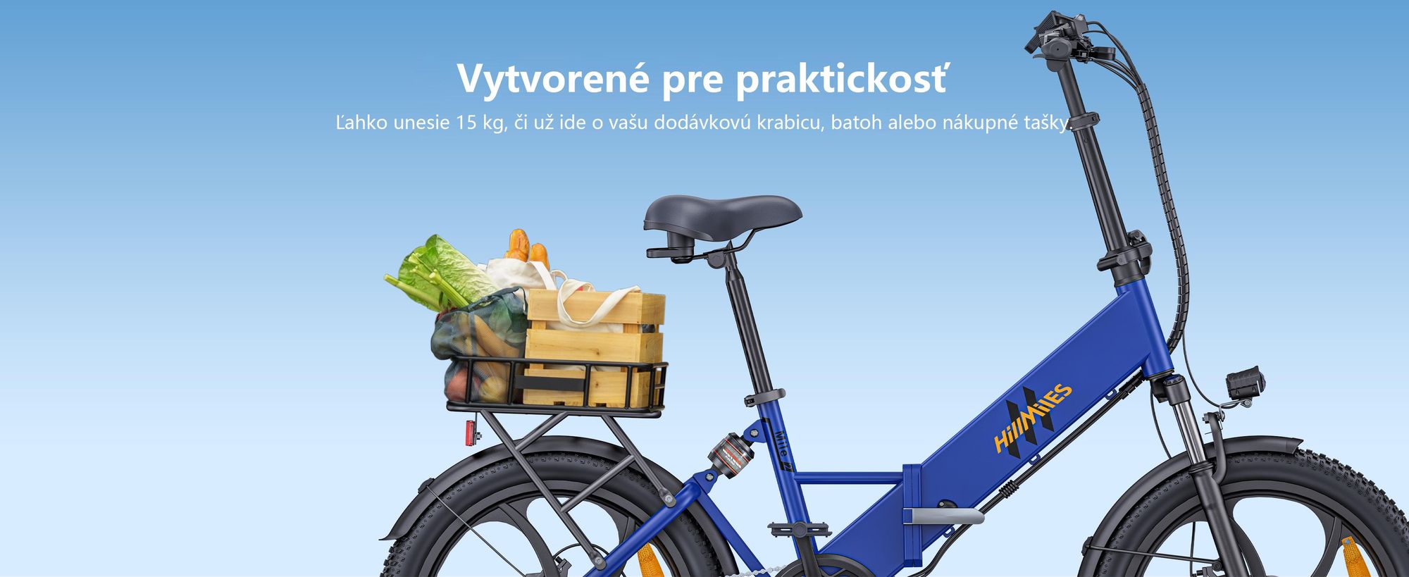Elektrický bicykel HillMiles Mile 2 - Batéria 36V13Ah 20-palcové kolesá dvojité hydraulické brzdy - Sivý
