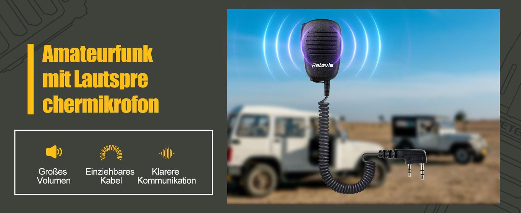Retevis RA89 Amateurfunkgerät, Dualband Funkgerät, Unterstützung Chirp Amateurfunk, IP68, COMP, 1750hz, DTMF, VFO, Langstrecken,2500mAh Akku,Typ-C