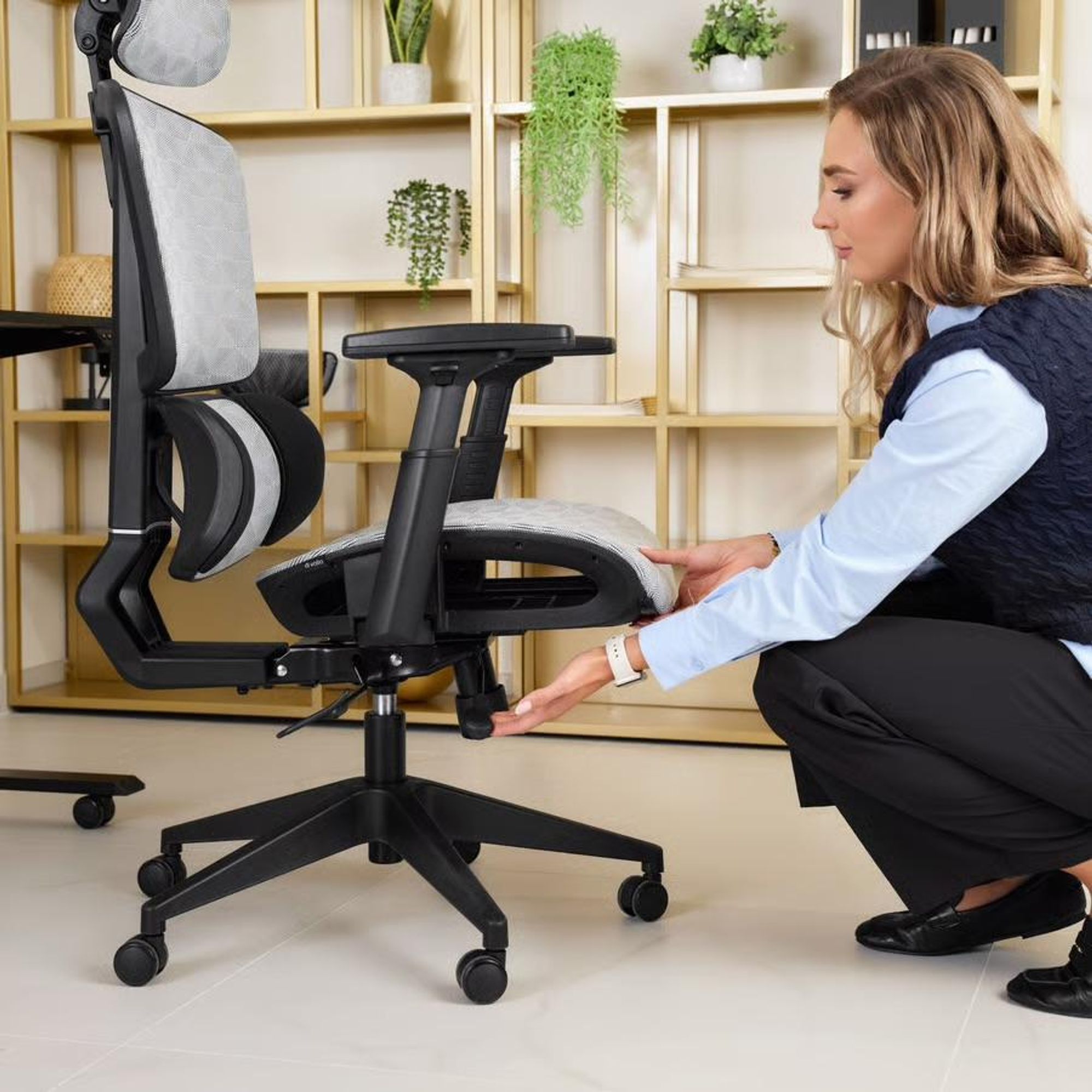 di volio ergonomické křeslo Preda – Šedý