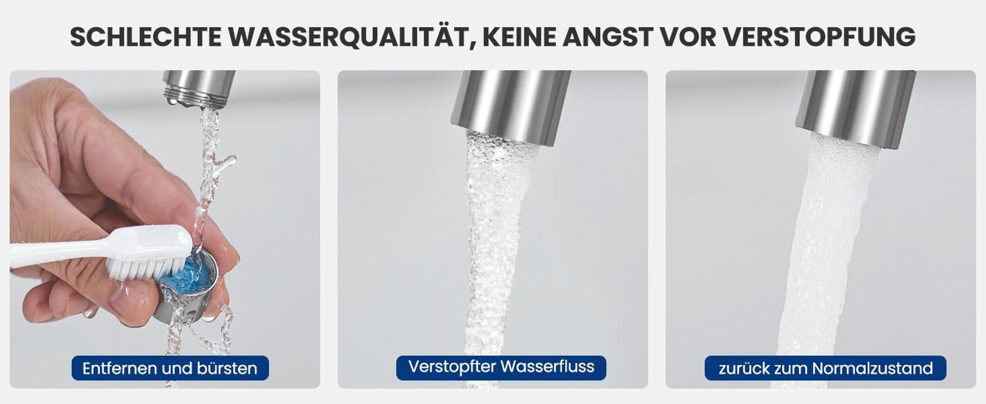 Küchenarmatur Edelstahl Gebürstet 360° Drehbar, Wasserhahn Küche Hochdruck Spültischarmatur Cecipa MAX Wasserhahn für Spülbecken,Mischbatterie Armatur