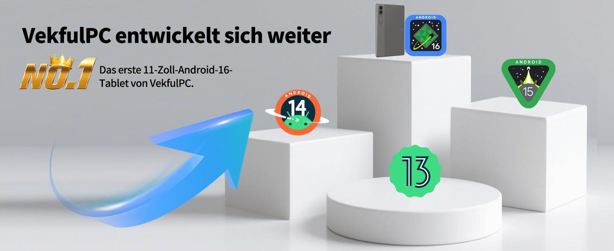 KOBONA-VEKFULPC T50 Tablet mit Stift, Android 16 und Gemini-KI, 11 Zoll, 5G wifi, 24GB(6+18)RAM+128GB, 8000mAh Reverse Charging