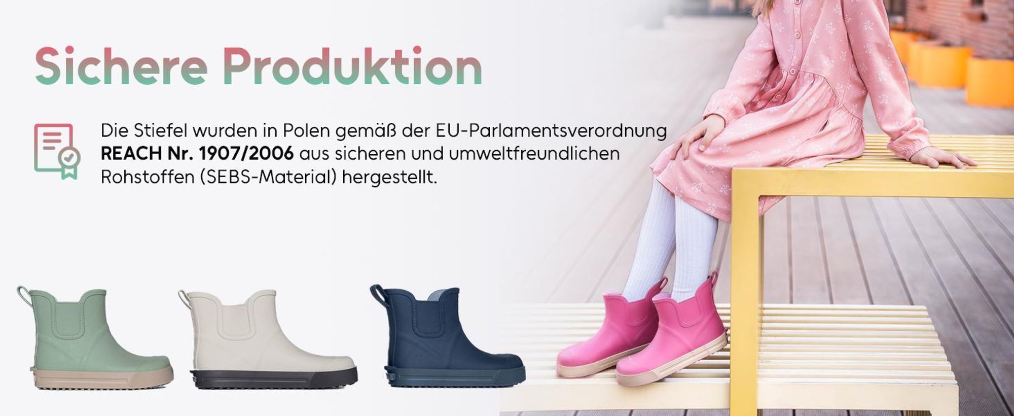 Gummistiefel, GoEasy Kindergummistiefel – Chelsea Boots, Barfußschuhe, kurze Kindergummistiefel, bequem und modisch, mit reflektierendem Streifen, antibakterieller Innensohle und rutschfester Sohle, Hellbeige, 22/23