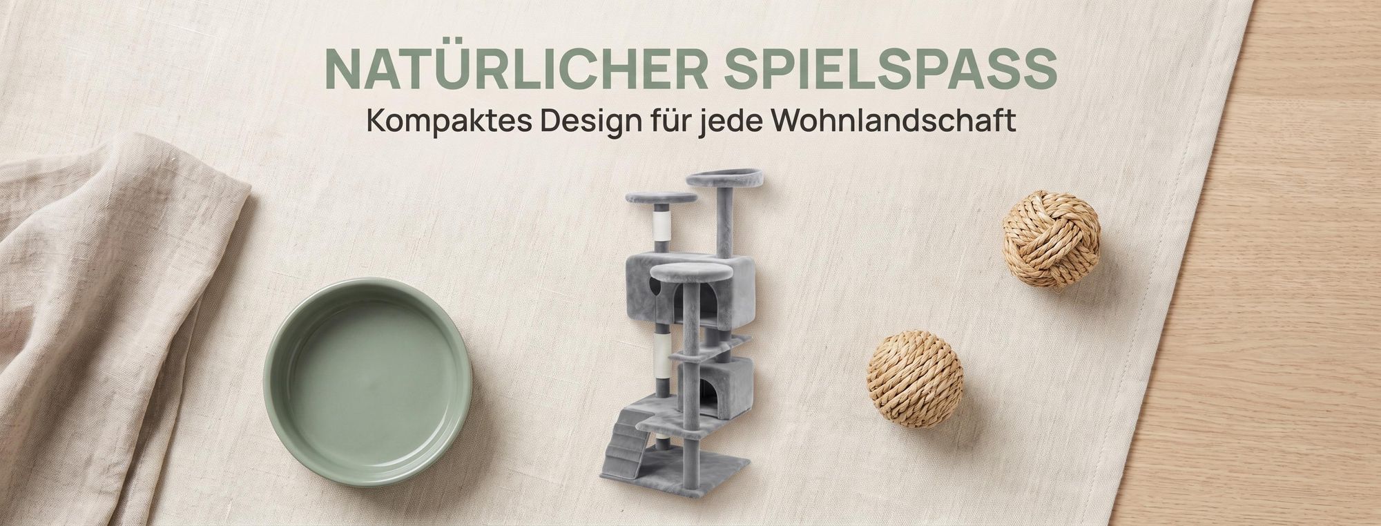 ROSEJANE Kratzbaum 130 cm für Katzen, Katzenbaum mit Sisal-Kratzsäulen, Katzenhöhle und Liegeflächen, Kletterturm für Wohnungskatzen