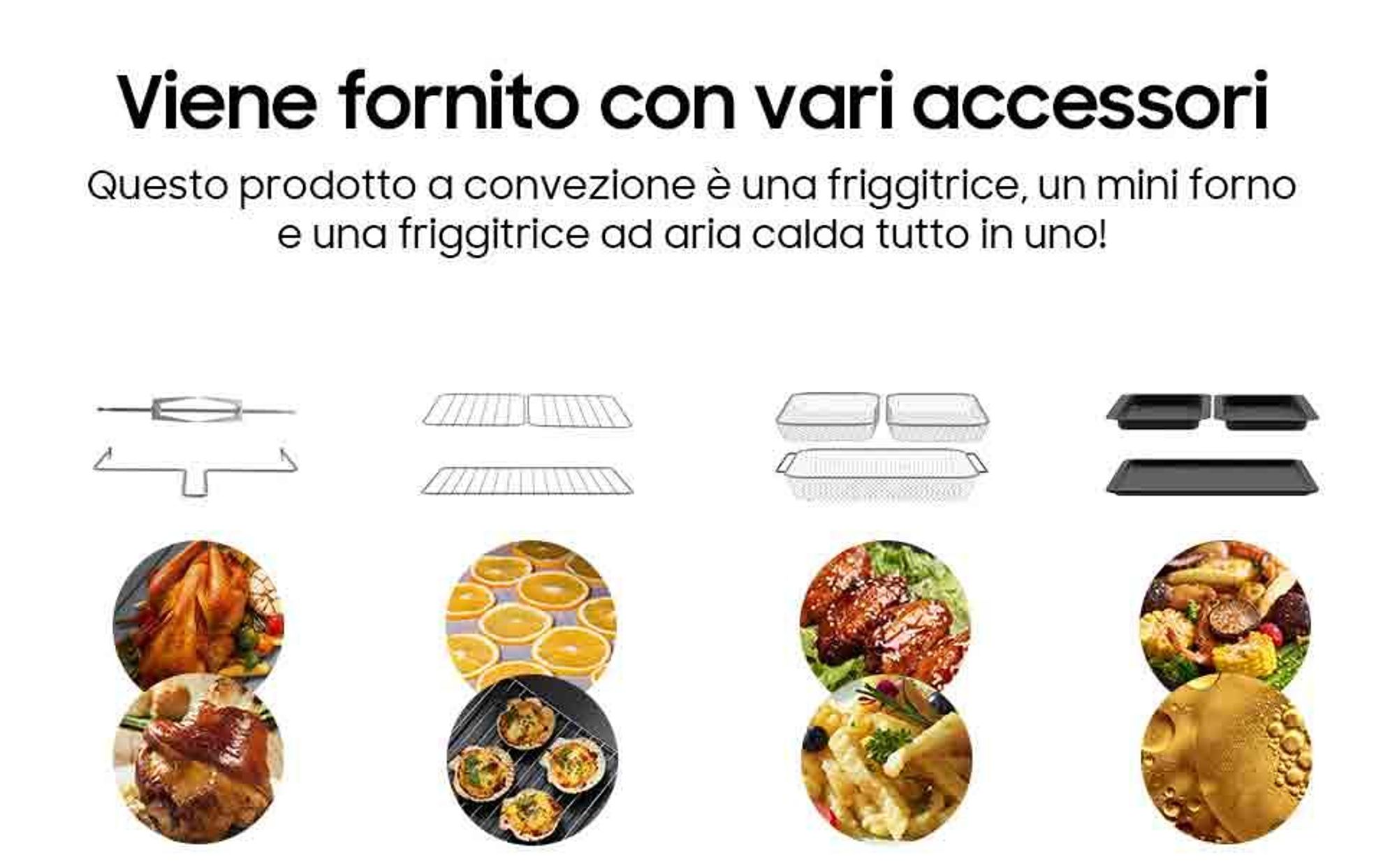 Friggitrice ad aria XXL 23 L Dual Zone, doppia porta, touch LED, finestra trasparente, 15 programmi di cottura, divisorio rimovibile