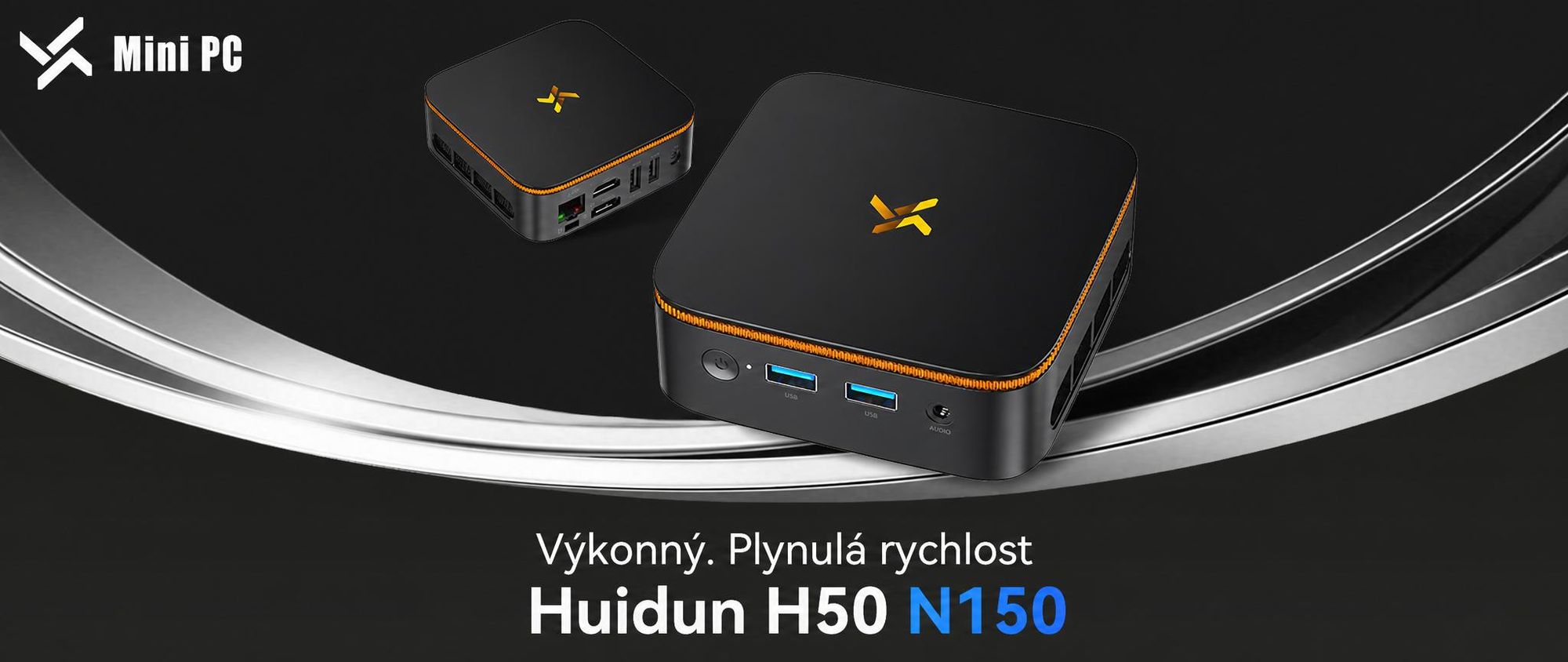 Mini PC Blackview-Huidun H50 s procesorem AMD Ryzen 3300U, grafickou kartou Vega 6, 16 GB RAM, 512 GB SSD, výstupem 4K a ultrakompaktním designem o objemu 0,35 l