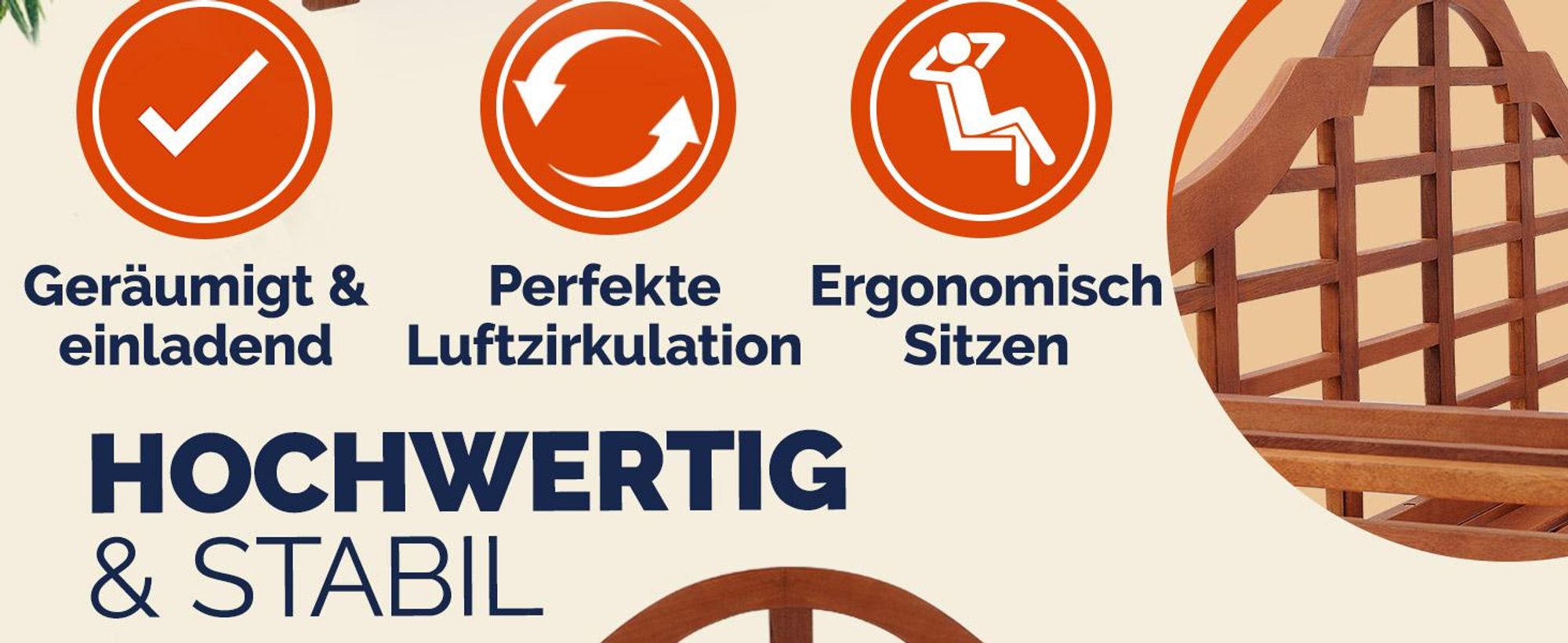 CASARIA® Gartenbank Wetterfest 2- Sitzer FSC®-zertifiziert