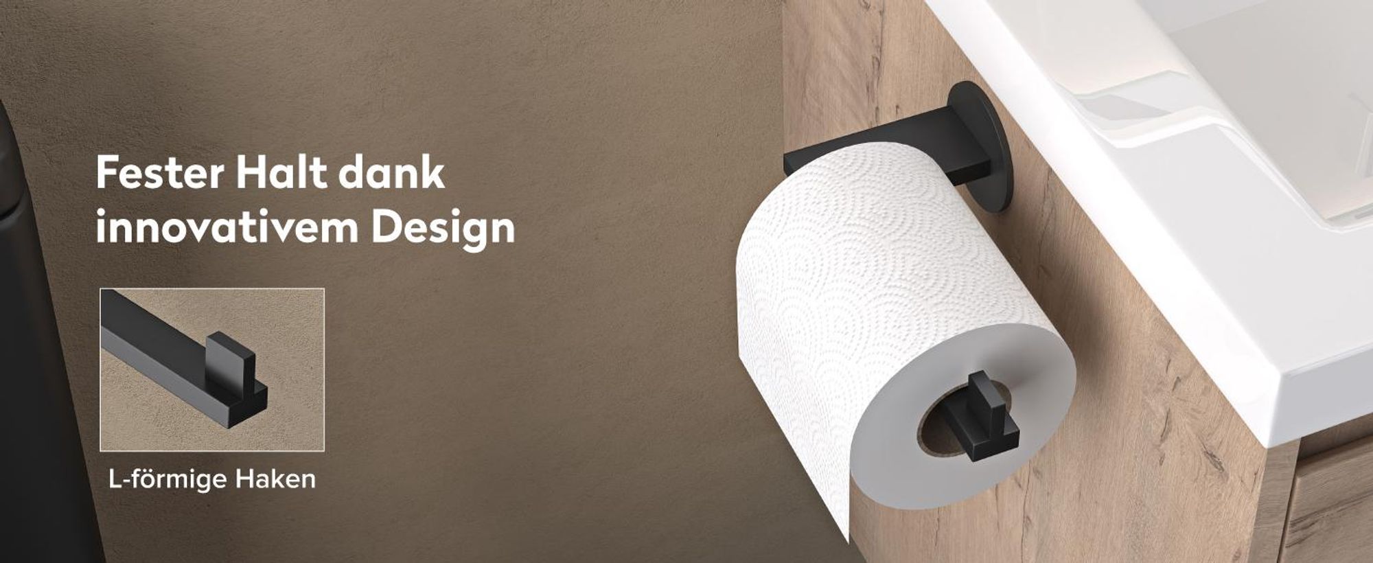 doporro Toilettenpapierhalter selbstklebend, Klopapierhalter aus Edelstahl ohne Bohren, Klorollenhalter für Badezimmer, Matt Weiß Lino-04