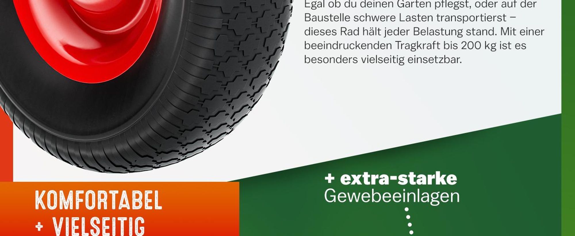 GARDEBRUK® Schubkarrenrad Luftbereifung