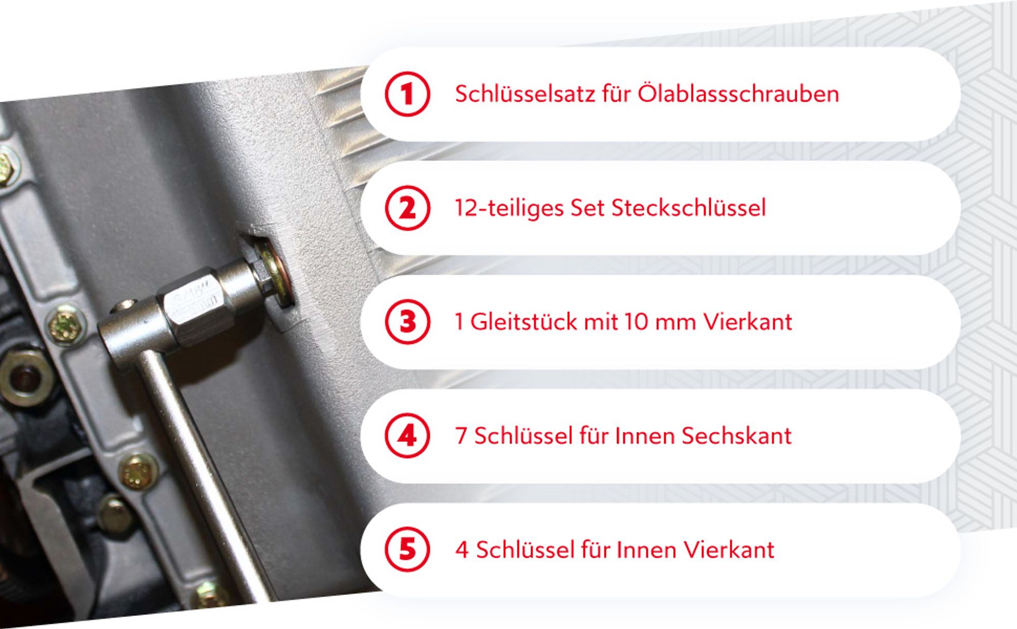 Ölwannen Steckschlüsselsatz 12 tlg Ölwannenschlüssel Öldienst Werkzeug für PKW und KFZ