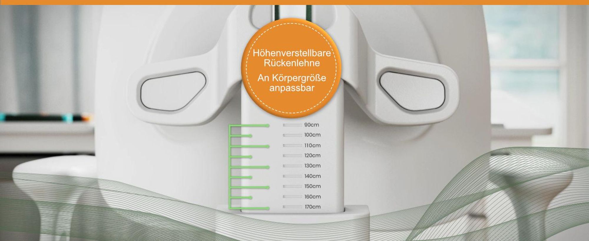 HOKO Kinderstuhl höhenverstellbar, für Kinder ab 6 Jahren, vielseitig verstellbar mit Fußstütze, Schmetterlings-Rückenlehne, Rollen, Grün, ANTON