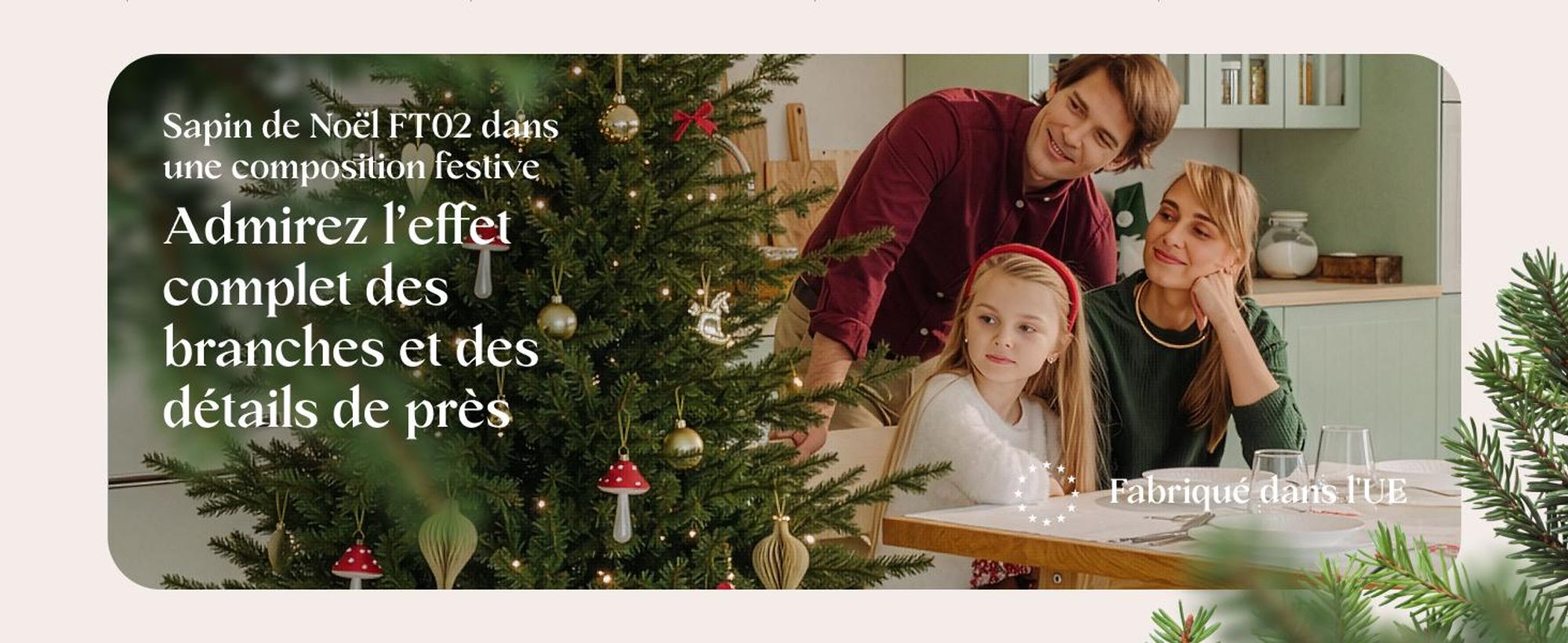 FAIRYTREES Sapin artificiel 220 cm 100 % PE vert foncé | Arbre de Noël pop-up prêt en 1 minute, fabriqué en Europe à la main | Épicéa sauvage européen avec pied en bois | Modèle : FT02