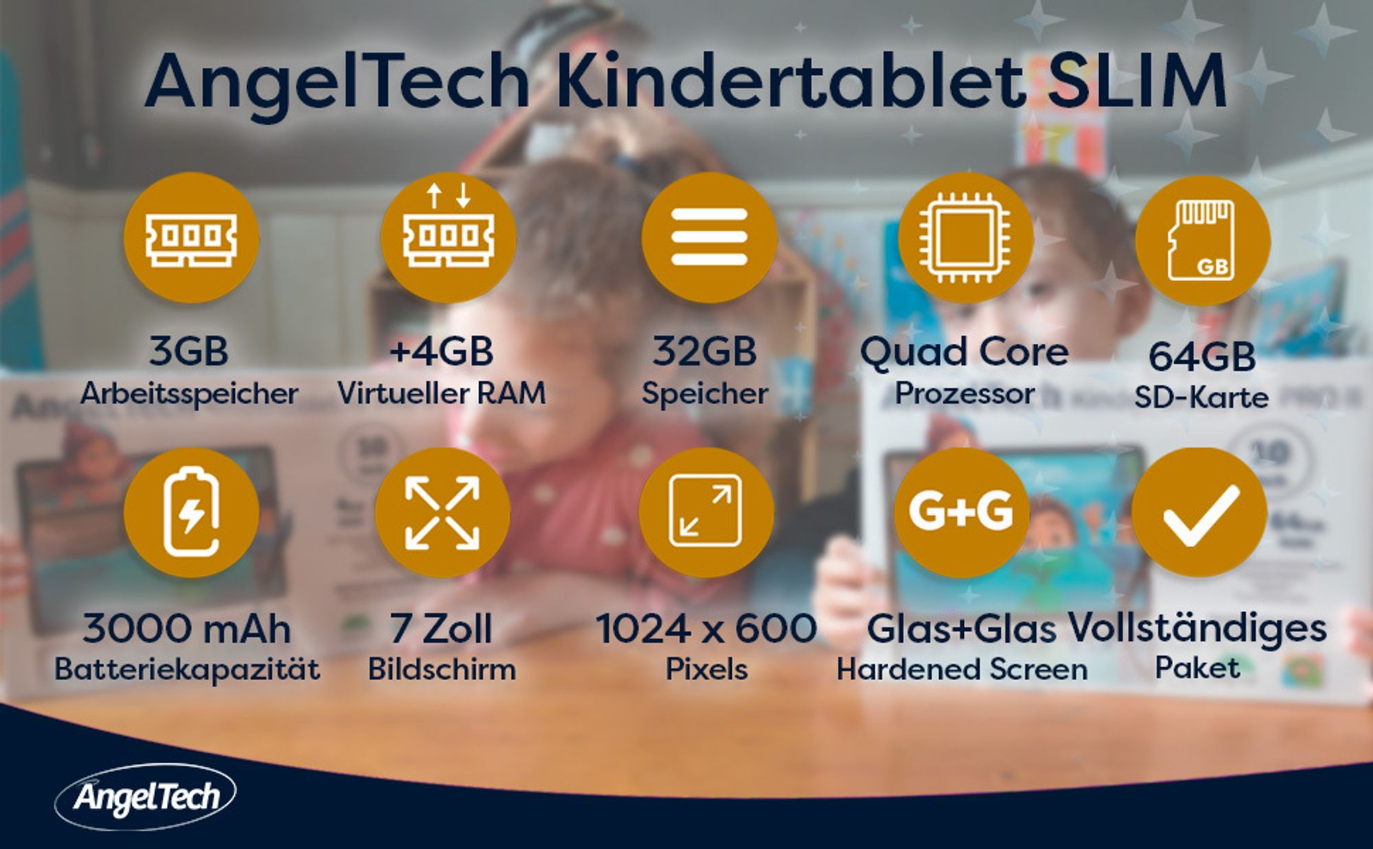 AngelTech Kindertablet SLIM Spezifikationen