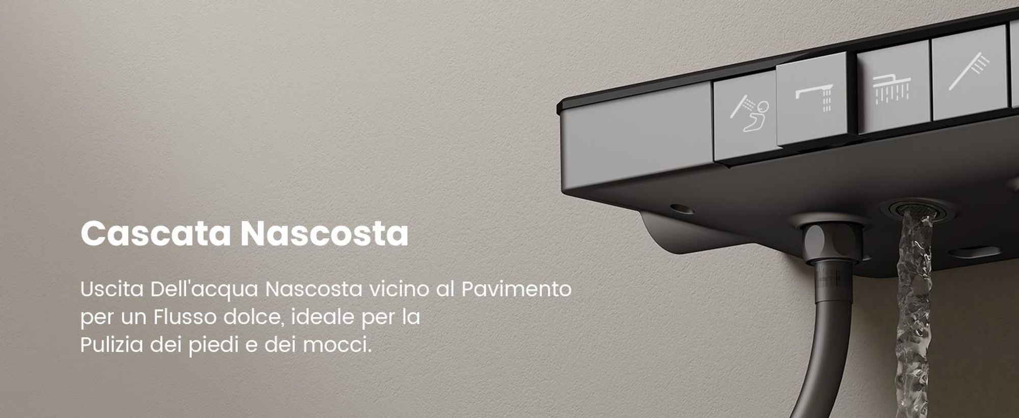 Sistema doccia EMKE® con termostato Antracite opaco con doccia per bambini, display digitale e filtro per il cloro 4 uscite Colonna doccia per famiglie F23