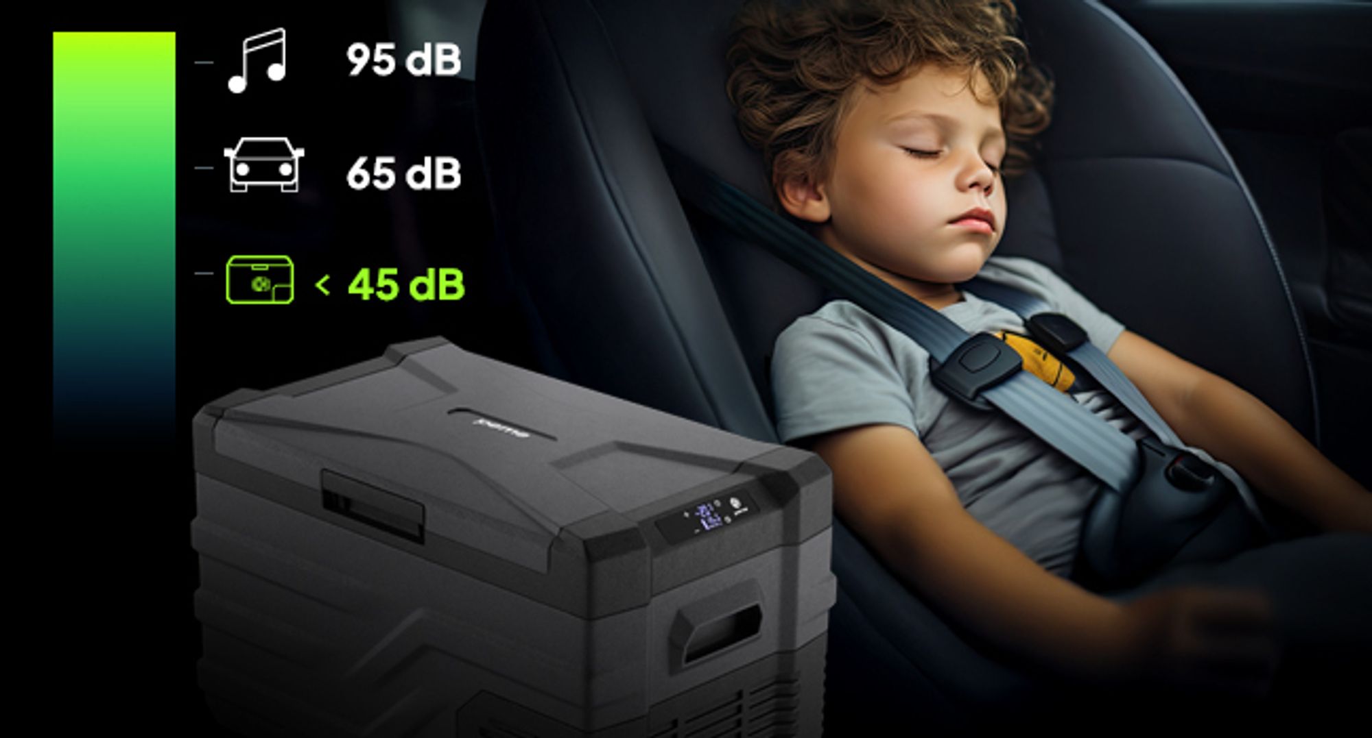 PEME Quest 30 Kompressor Kühlbox 27 L - Autokühlschrank 12V 24V 230V Elektrische Gefrierbox LKW PKW Auto Camping Kühlschrank App USB Licht -20°C