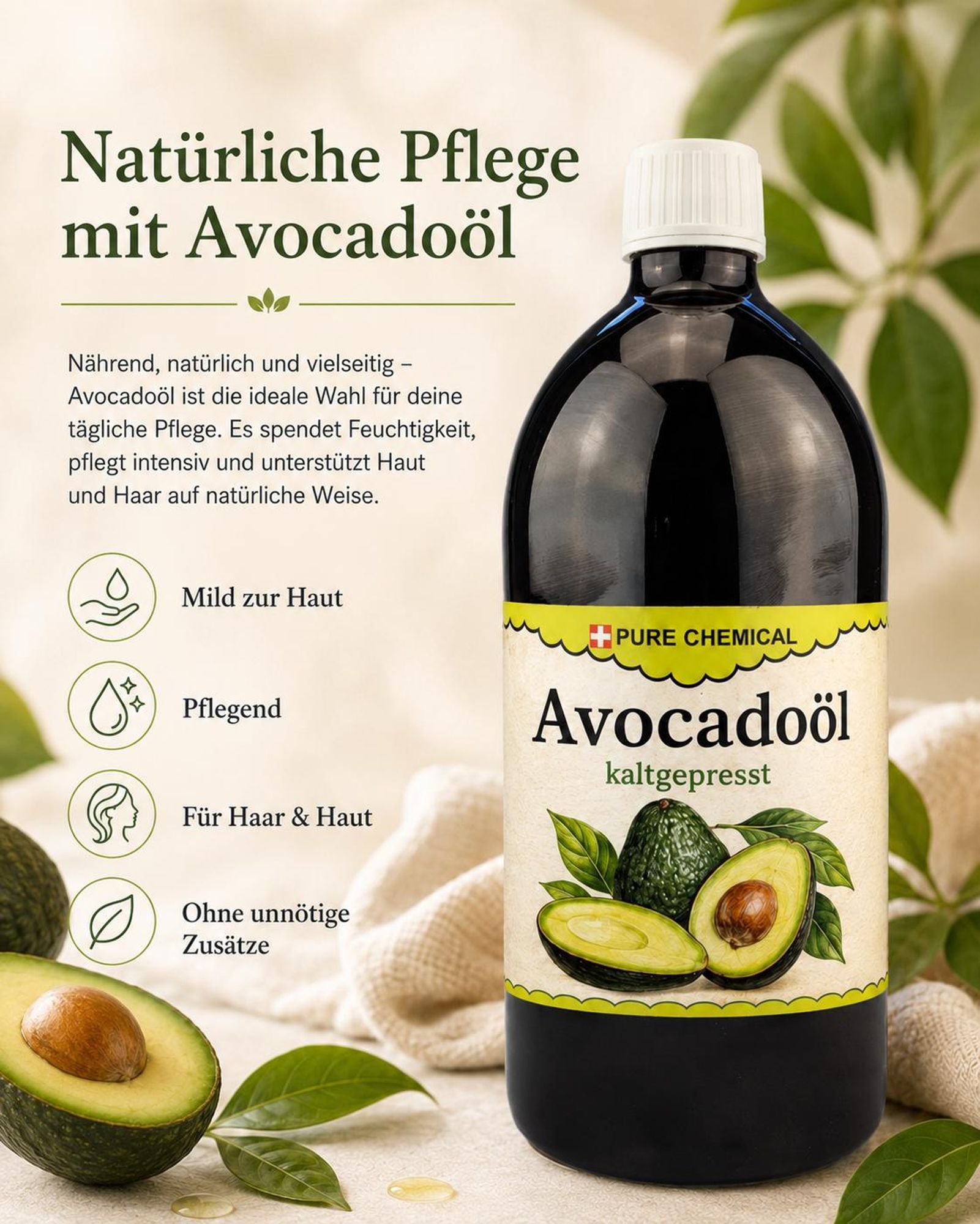 PURE CHEMICAL | Avocadoöl 100%, , 0,5L