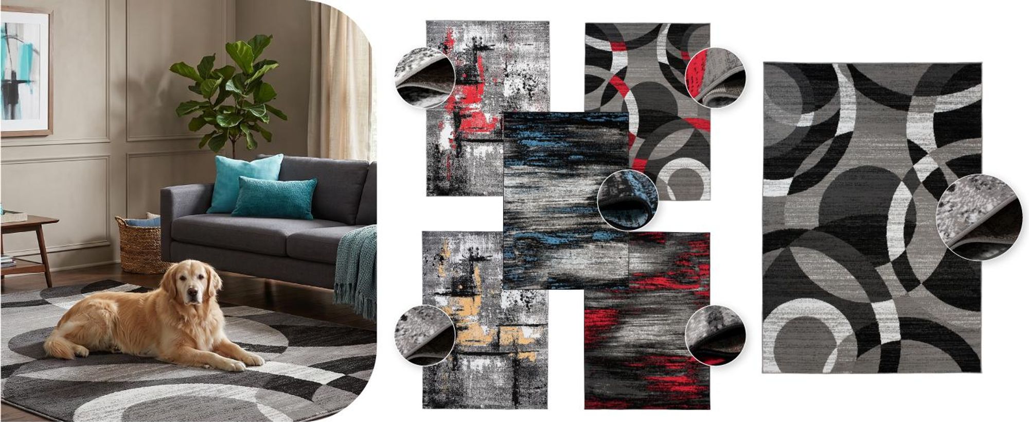 Tapiso Teppich MAYA Modern Schwarz Grau Schlafzimmer 300 x 400 cm