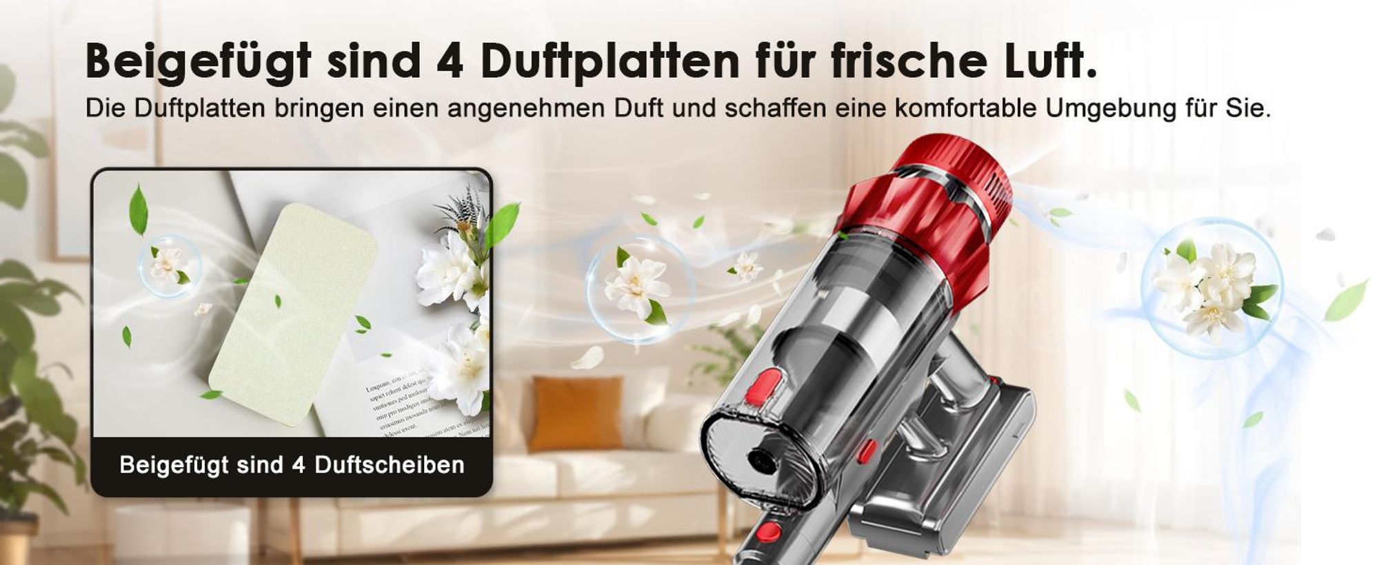 Aiibot Akku Staubsauger, 85000Pa/80Mins/750W Staubsauger Kabellos mit Smart Display , 50dB Ultraleiser Staubsauger mit Anti-Tangle-Bürste, 3 Saugmodi