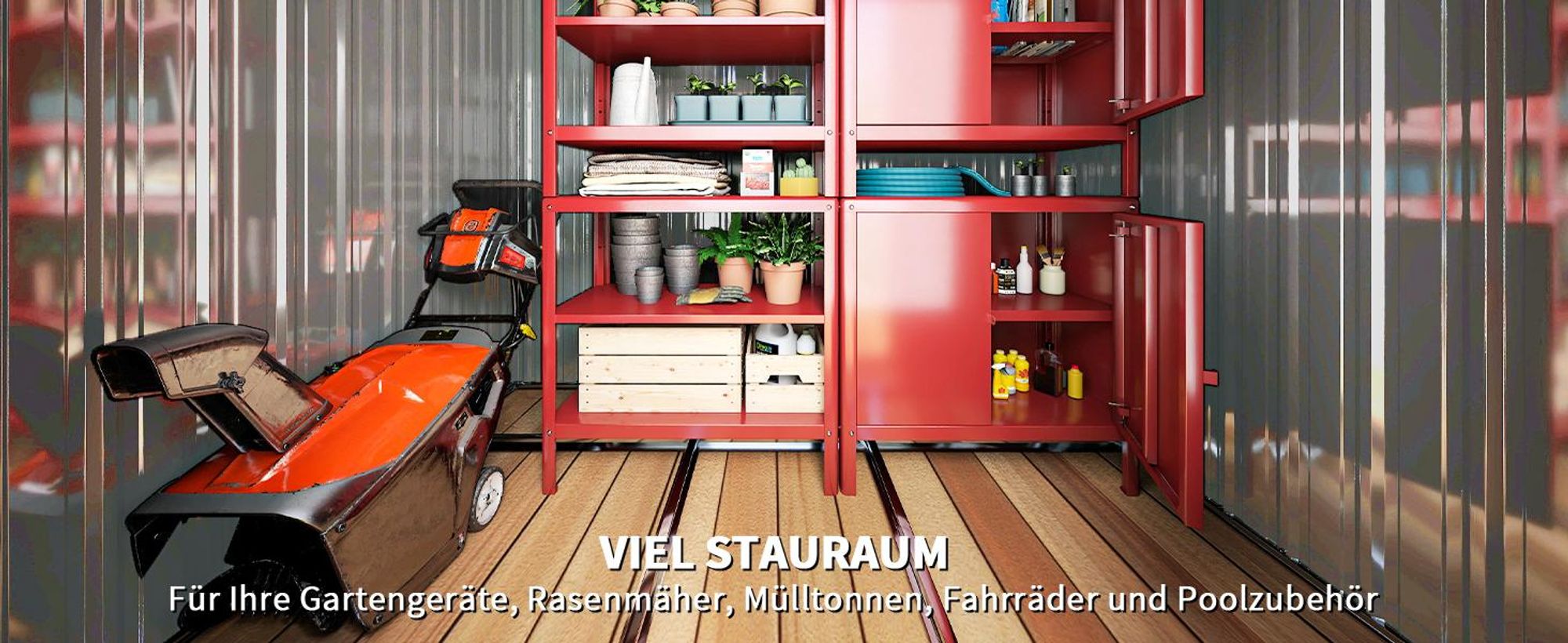 Outsunny Gerätehaus Metall 2,3 m² 207 x 130 x 182 cm Geräteschuppen mit Pultdach