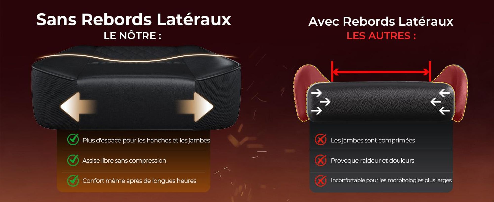 Fauteuil gaming GTPLAYER, fauteuil de bureau, fauteuil PC ergonomique, fauteuil pivotant réglable en hauteur, accoudoirs avec mécanisme synchrone, coussin lombaire, appui-tête