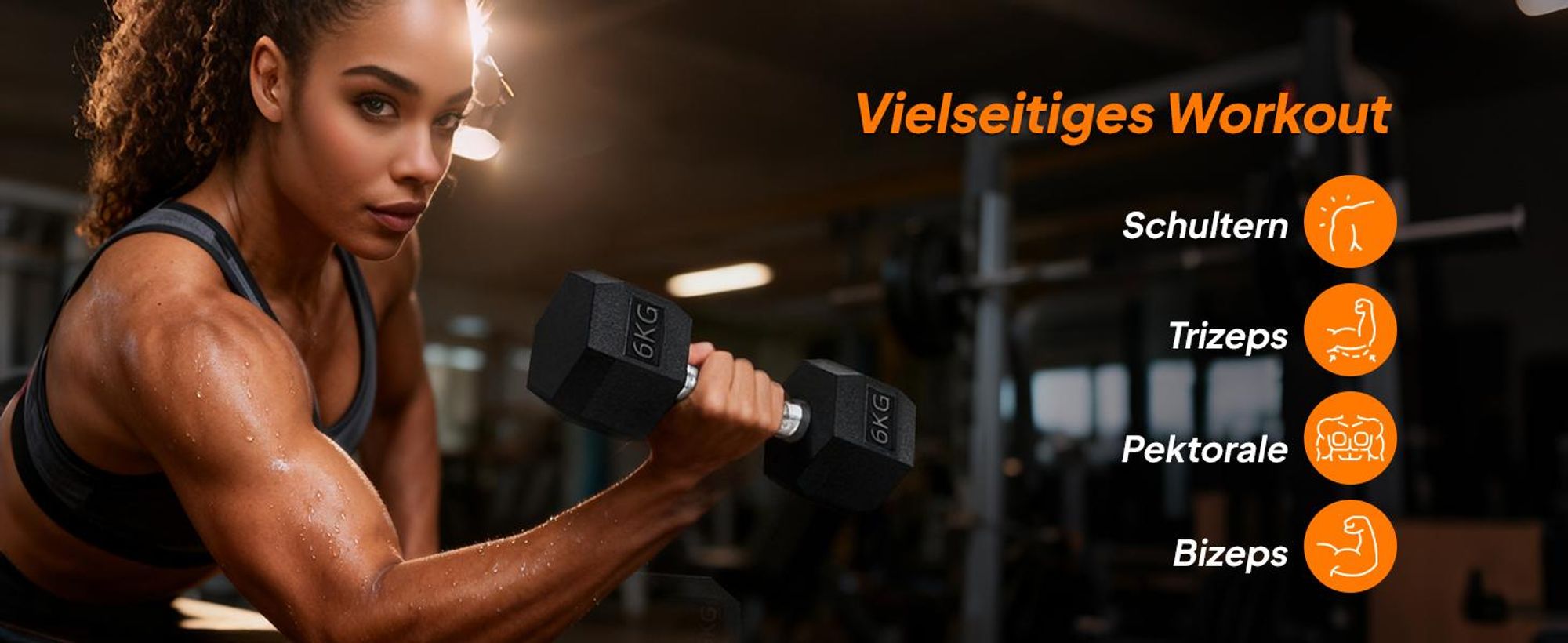 HOMCOM Hexagon Kurzhanteln Gusseisen Hanteln Griff gerändelt  2 x 6 KG