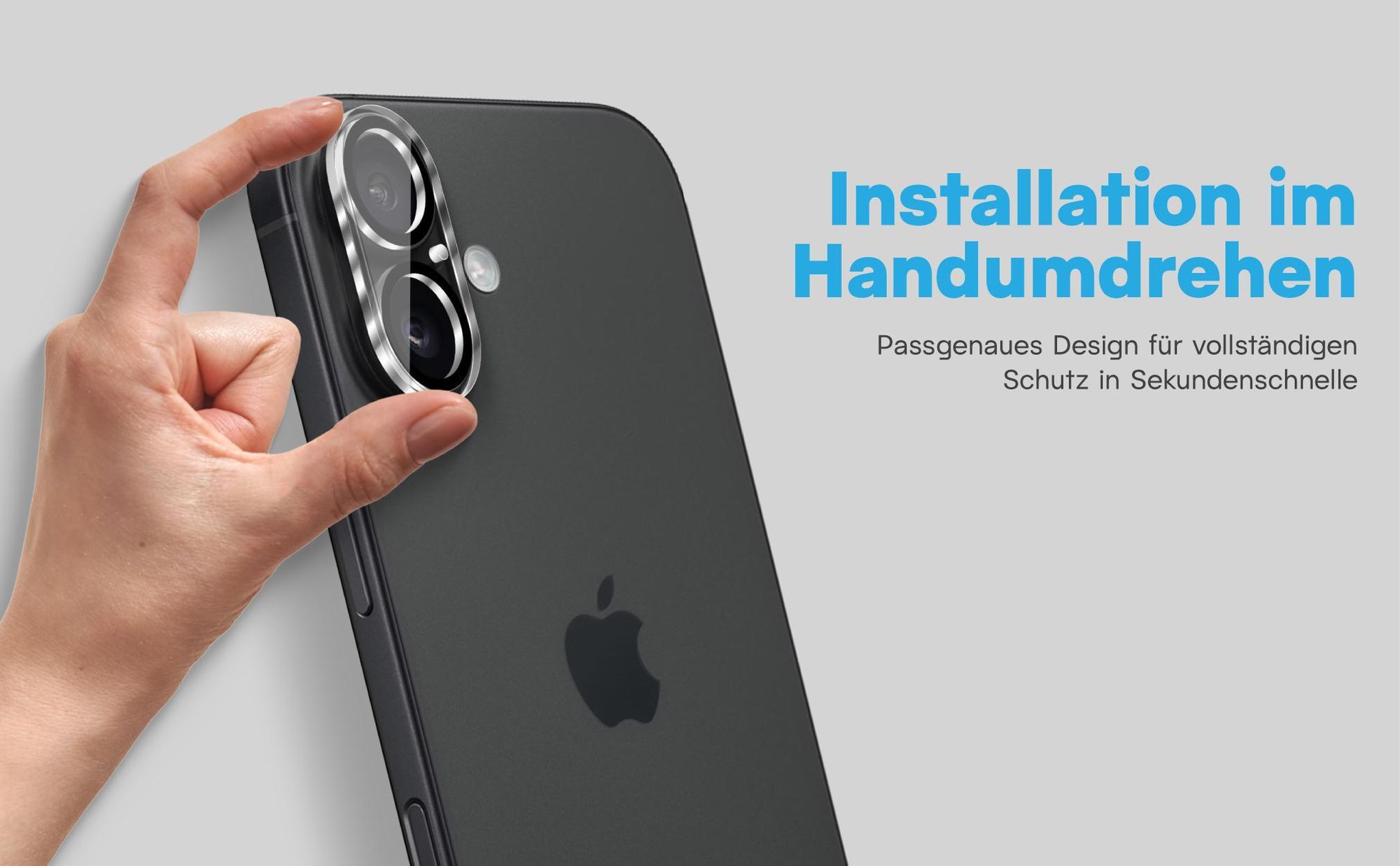 2x Kameraschutz aus 9H Glas für Apple iPhone 17 in passgenauem Design