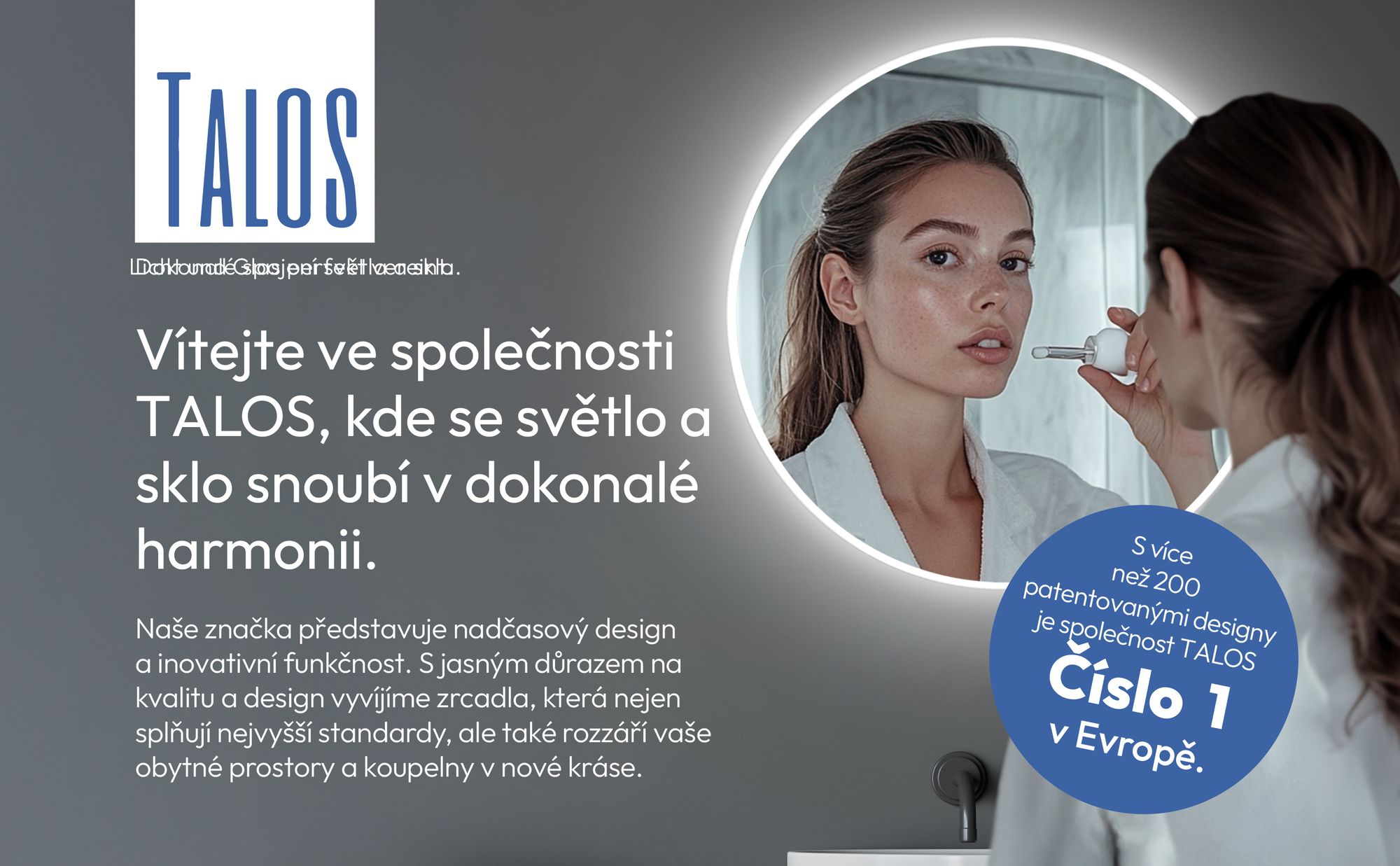 Koupelnové zrcadlo s osvětlením TALOS LED, kulaté Ø 60 cm - vhodné do vlhkých prostor díky hliníkovému korpusu - světelná barva neutrální bílá